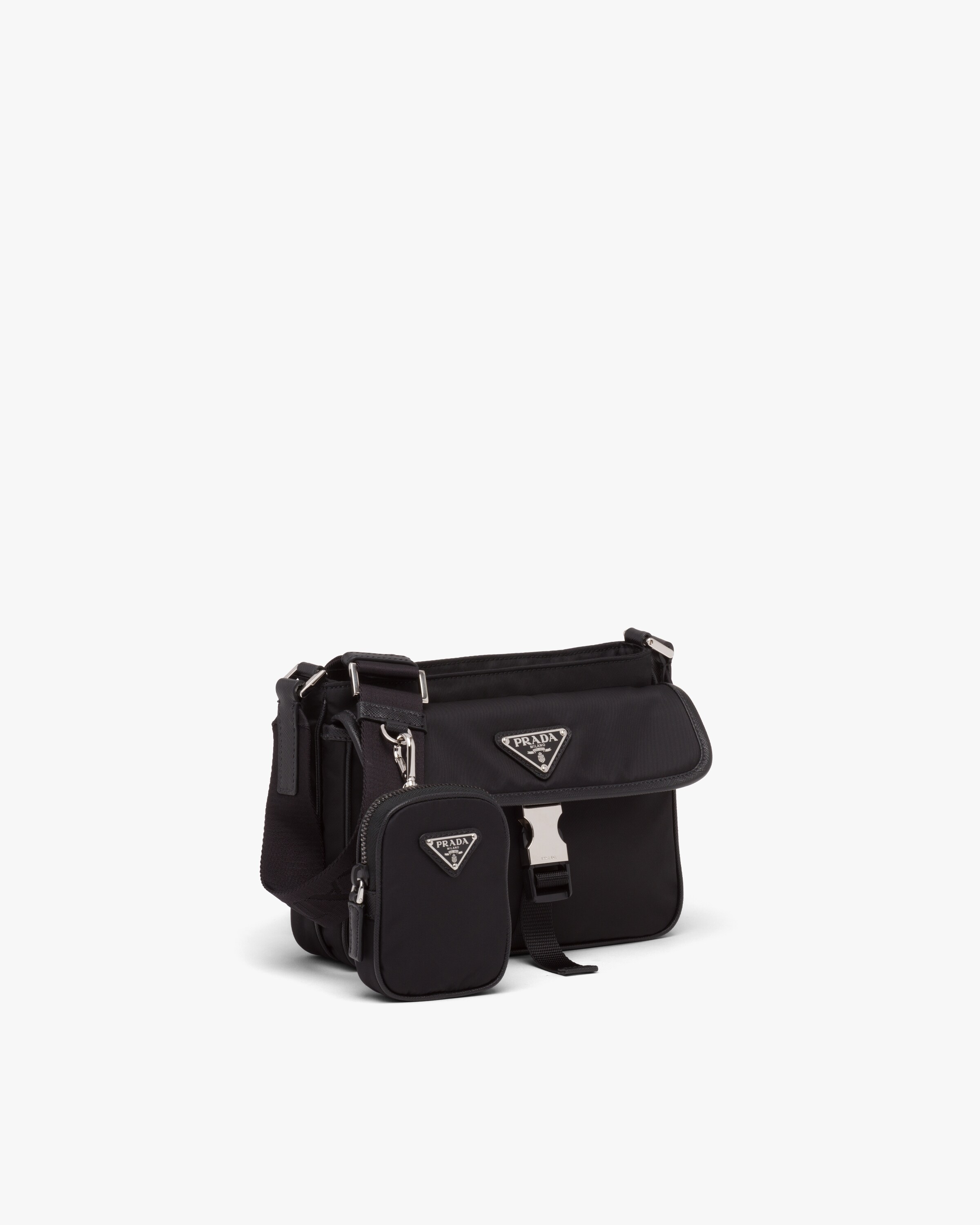 Black ReNylon and Saffiano leather shoulder bag Prada