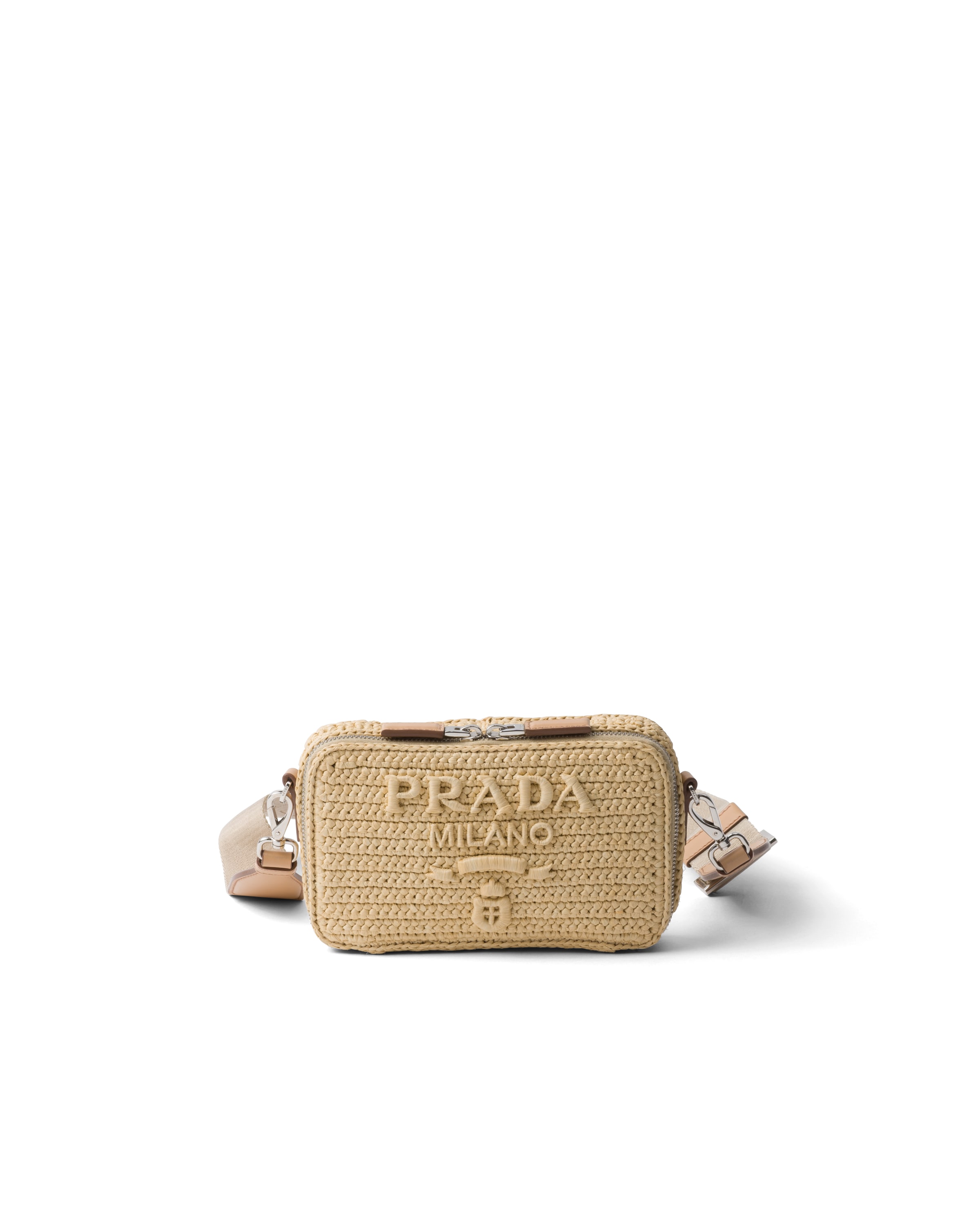 Borsa Prada Brique In Crochet, Uomo, Naturale