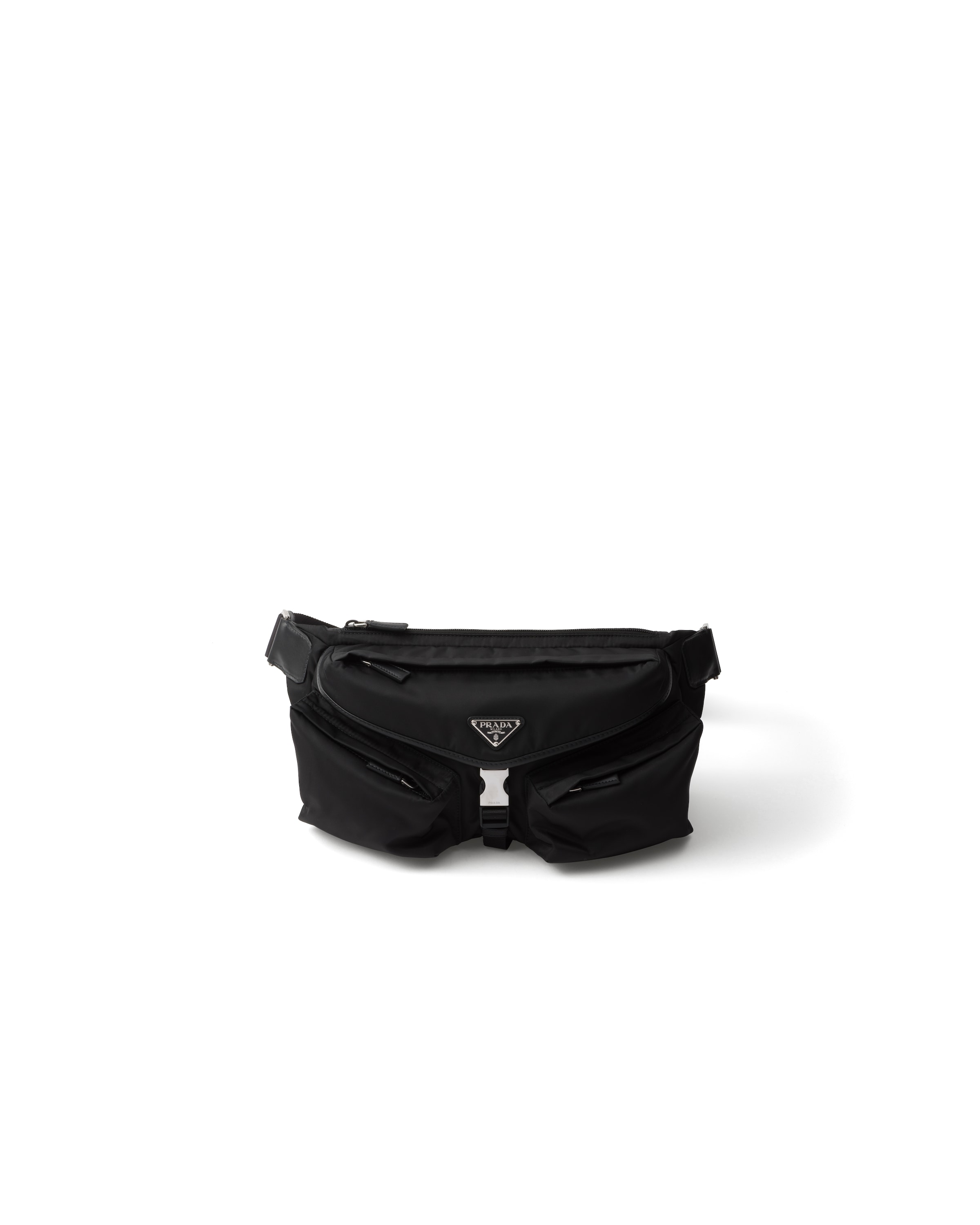 Prada Sac Porté Épaule En Re-nylon Et Cuir, Homme, Noir