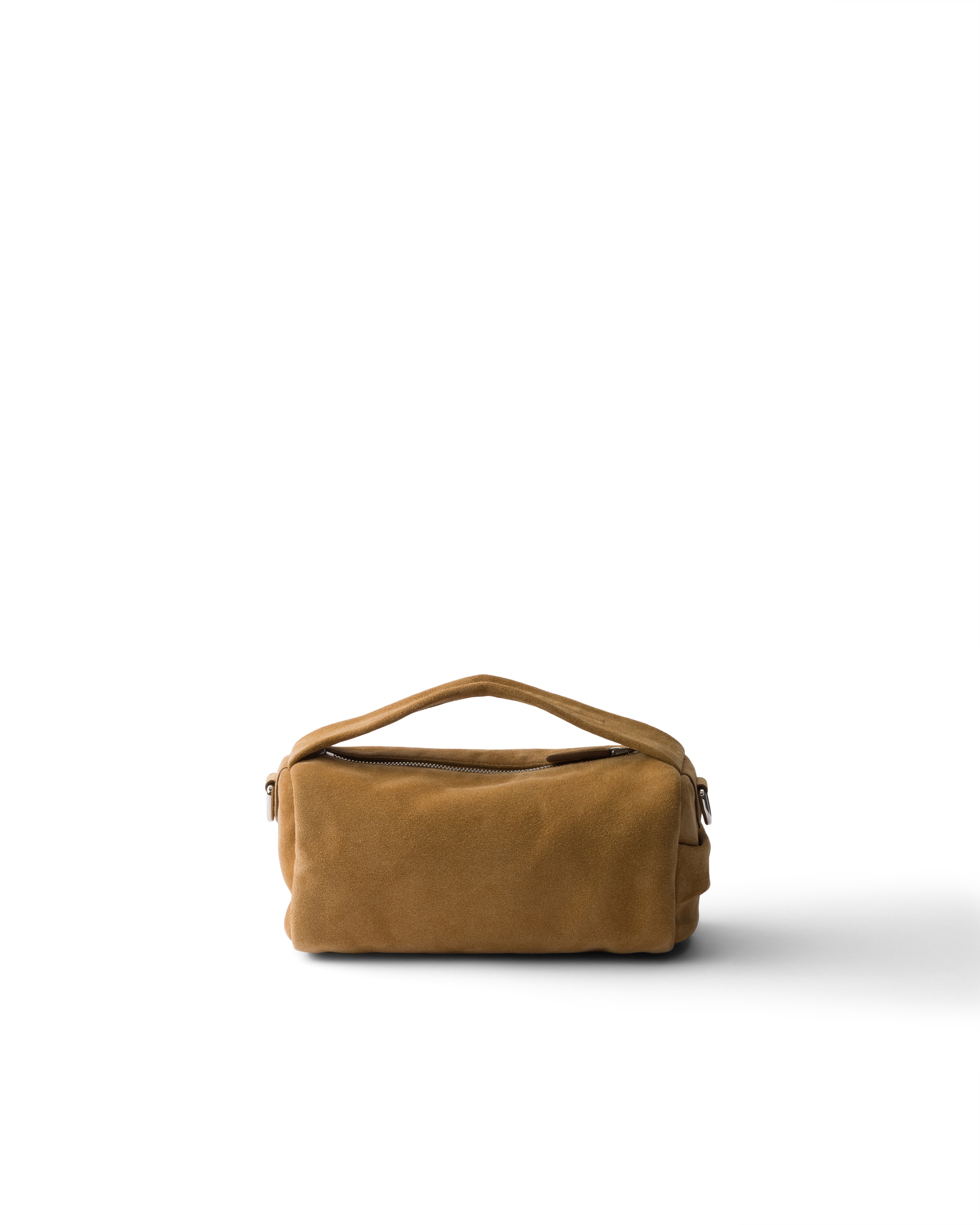 Prada Suede Leather Shoulder Bag In Brown