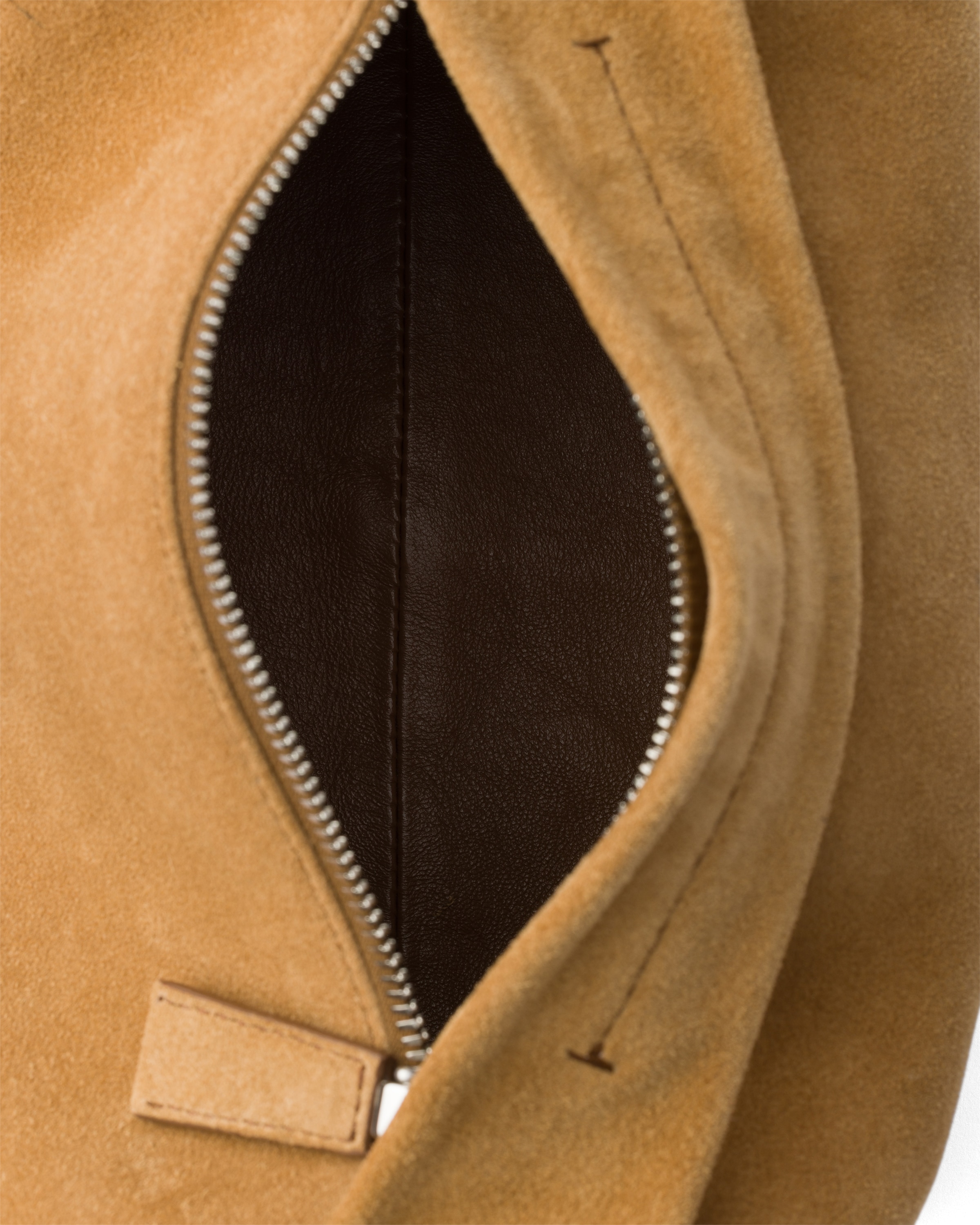 Prada Suede Leather Shoulder Bag In Brown