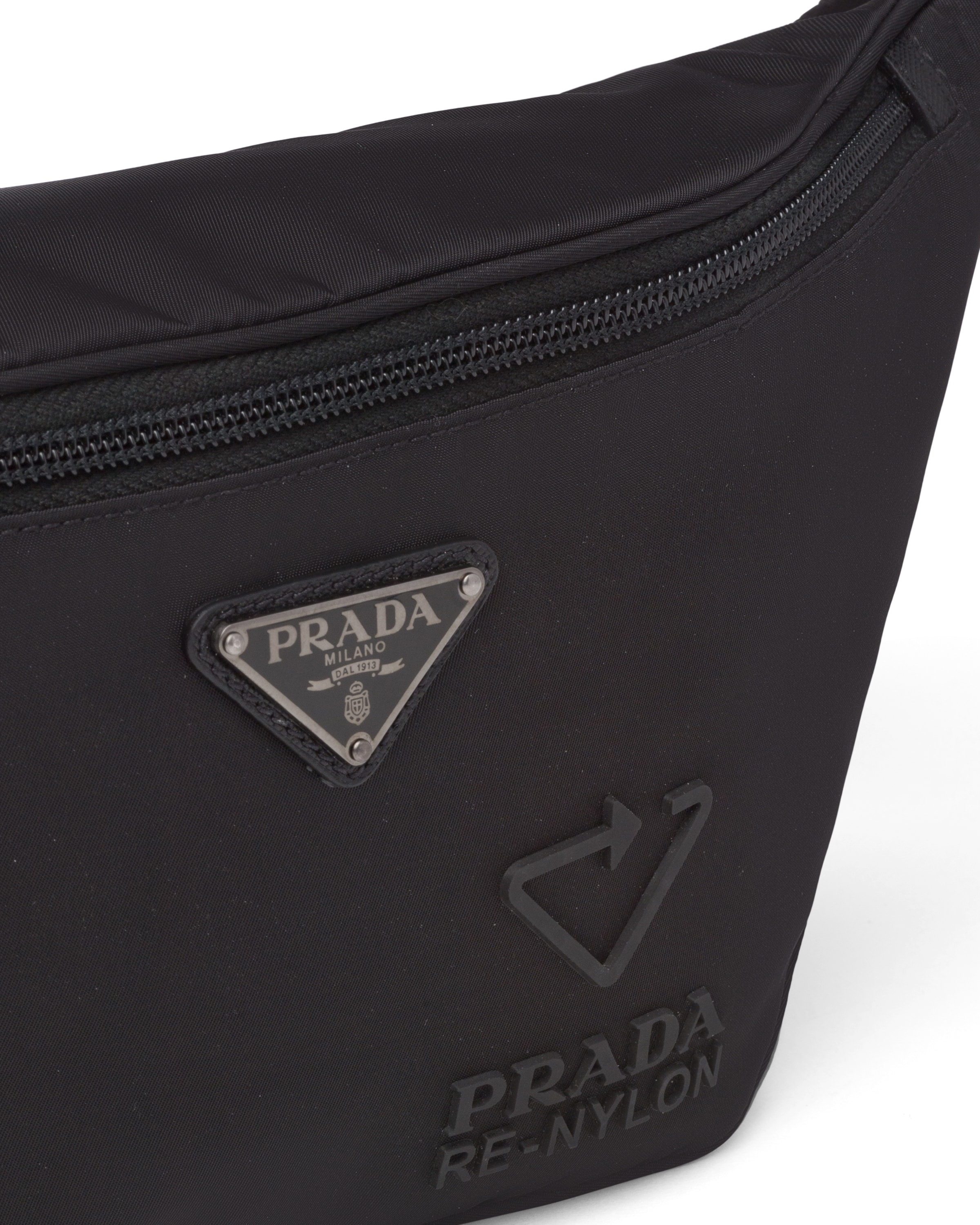 Black ReNylon and Saffiano leather belt bag Prada