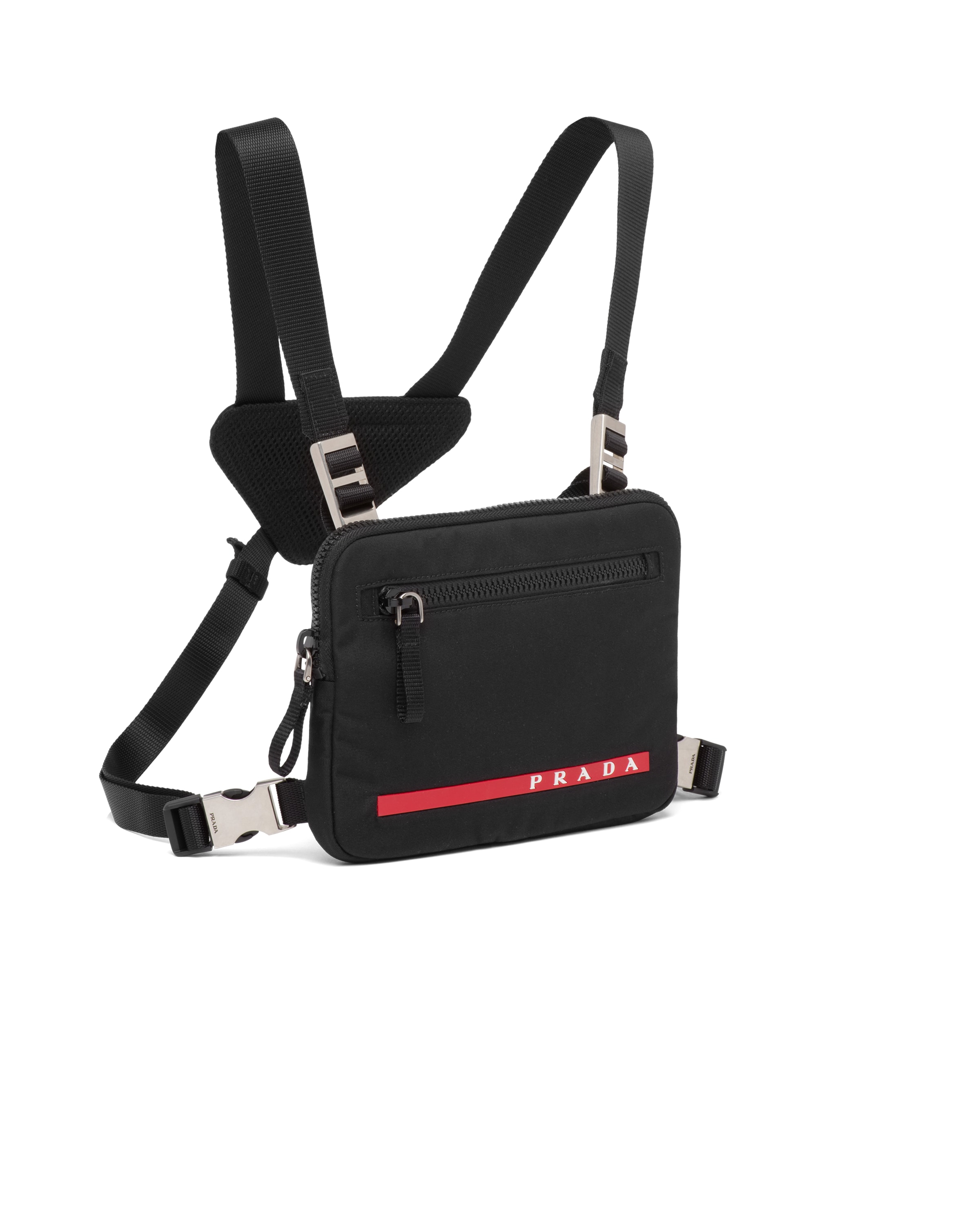 Black Technical fabric crossbody bag Prada