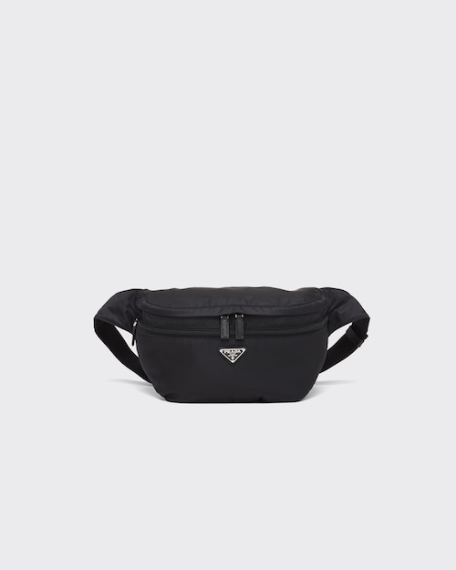 ブラック Re Nylon xサフィアーノレザー ベルトバッグ | Prada
