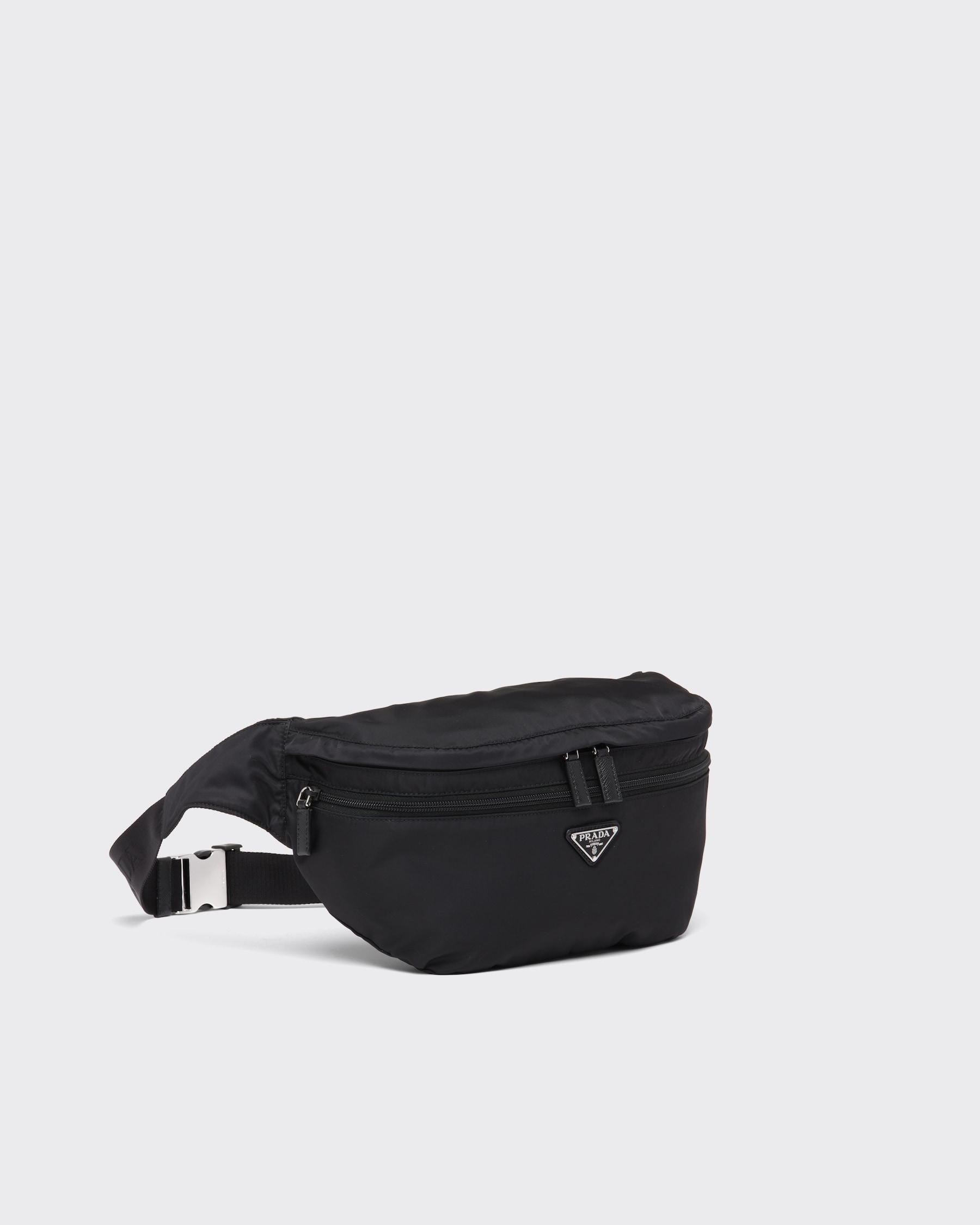 Black Renylon And Saffiano Leather Belt Bag PRADA