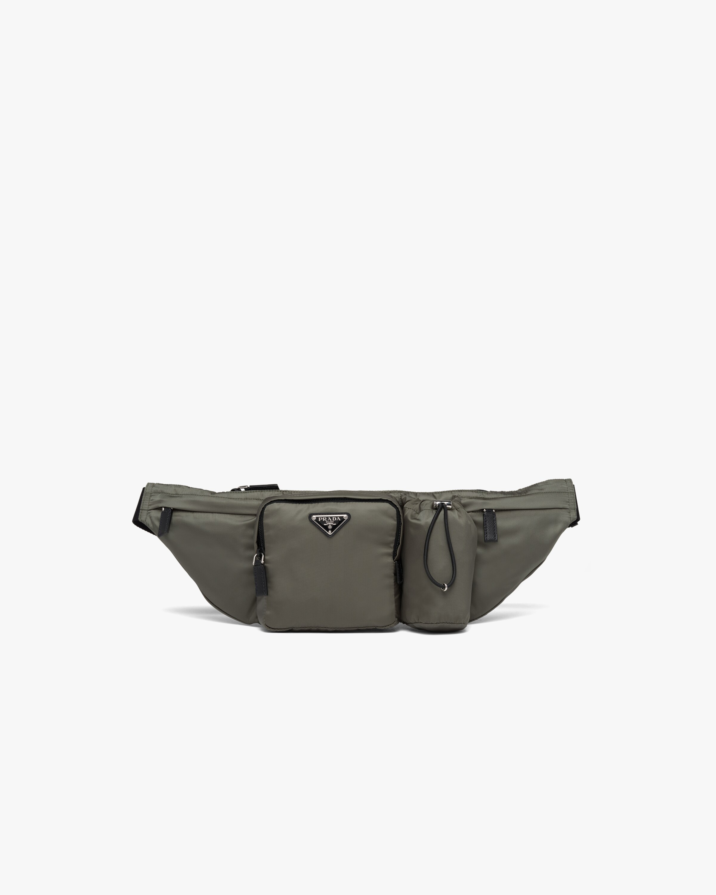 Forest Green ReNylon and Saffiano leather belt bag Prada