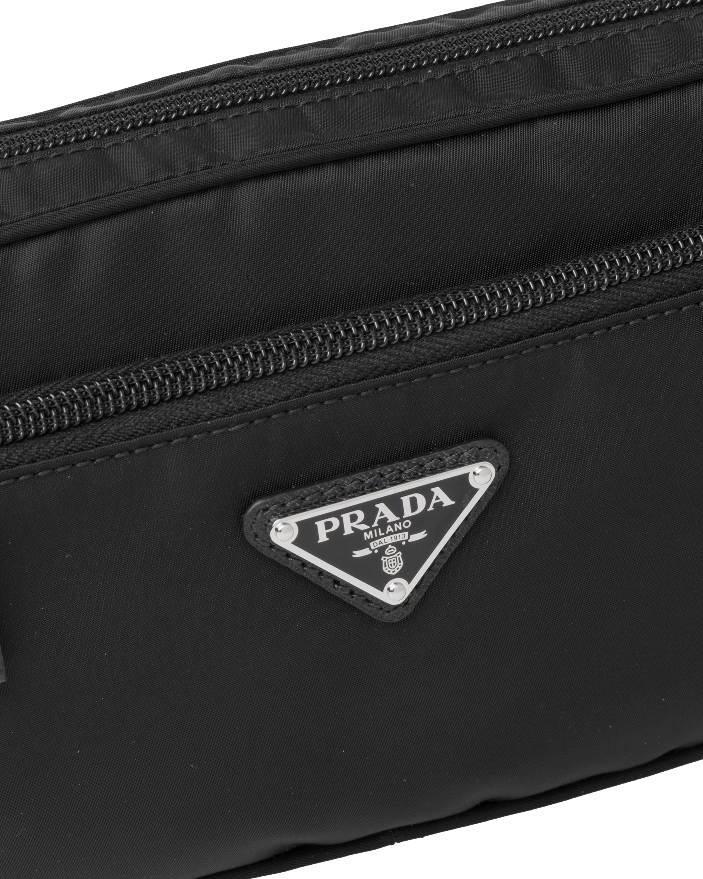 Black Re nylon And Saffiano Leather Belt Bag PRADA