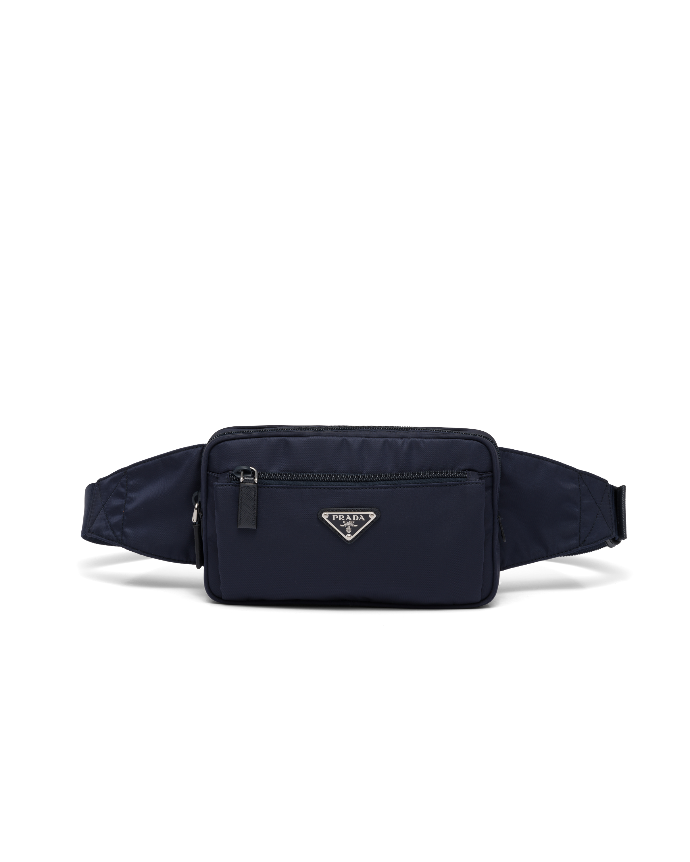 Prada Re-nylon And Saffiano Leather Belt Bag In Navy