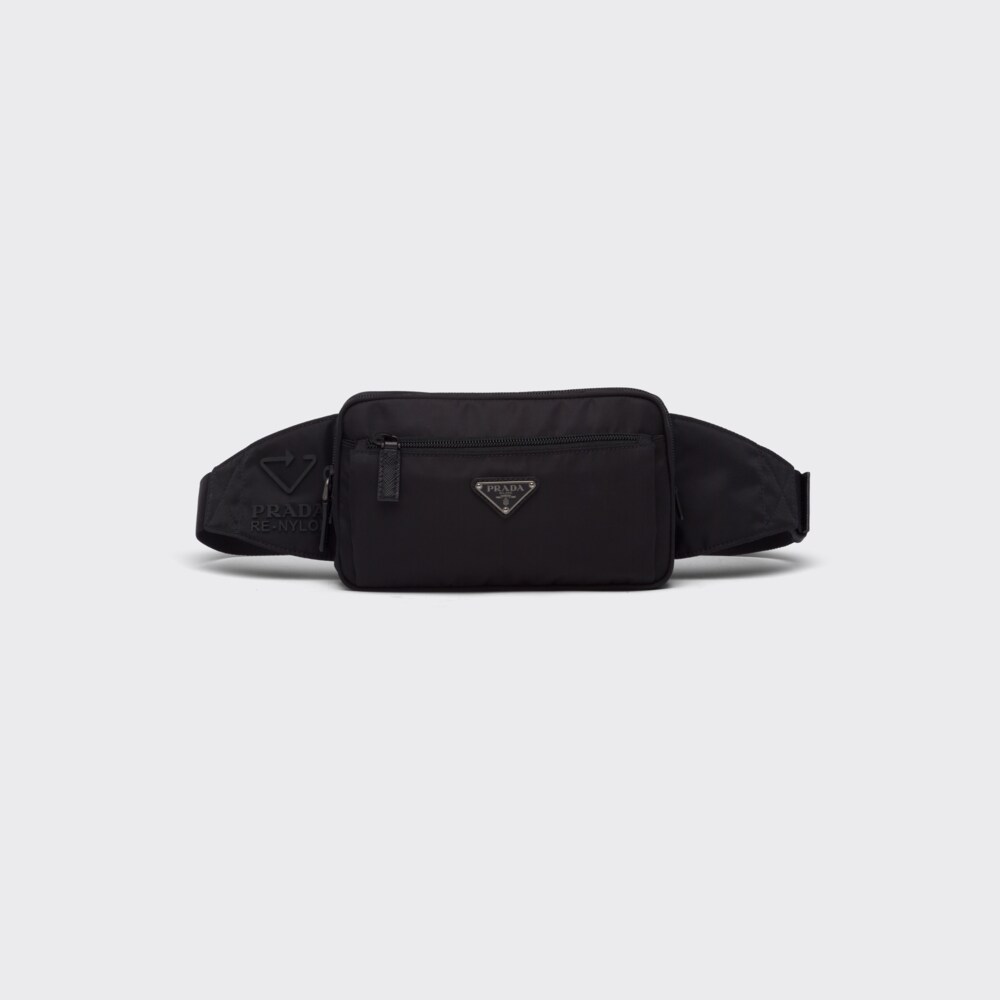 Black ReNylon and Saffiano leather belt bag Prada