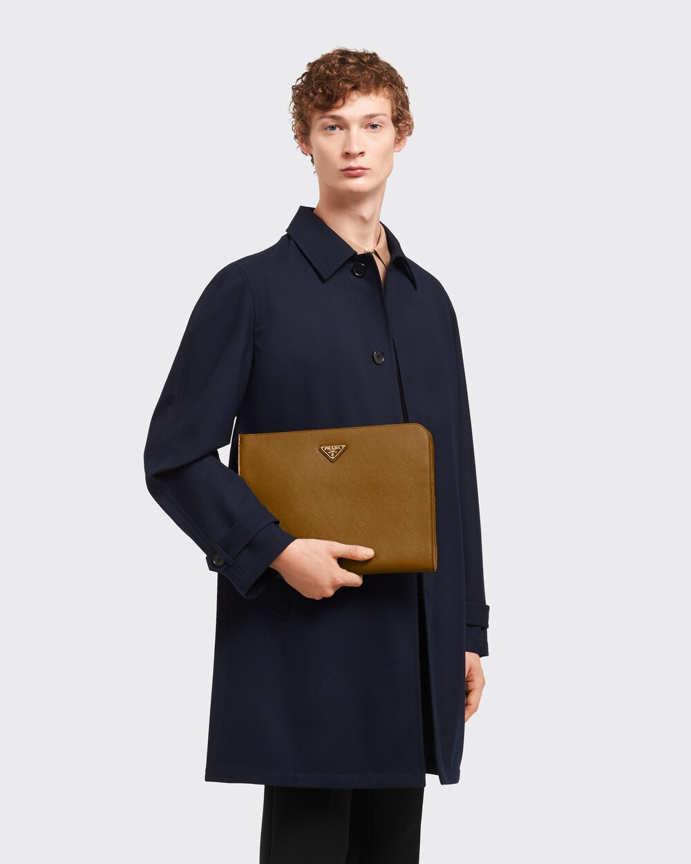 Cinnamon Saffiano Leather Briefcase | Prada