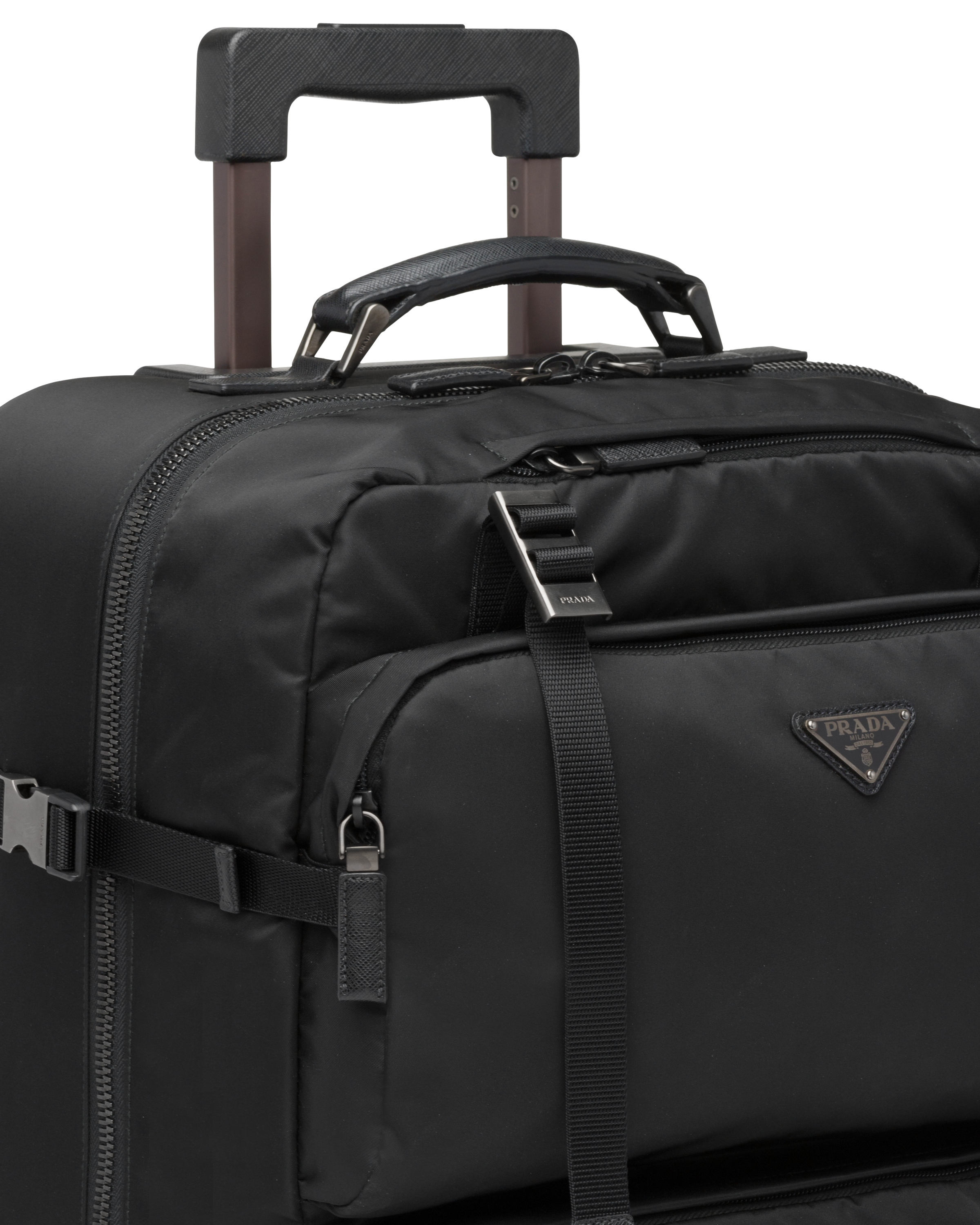 Black Nylon And Saffiano Leather Trolley PRADA