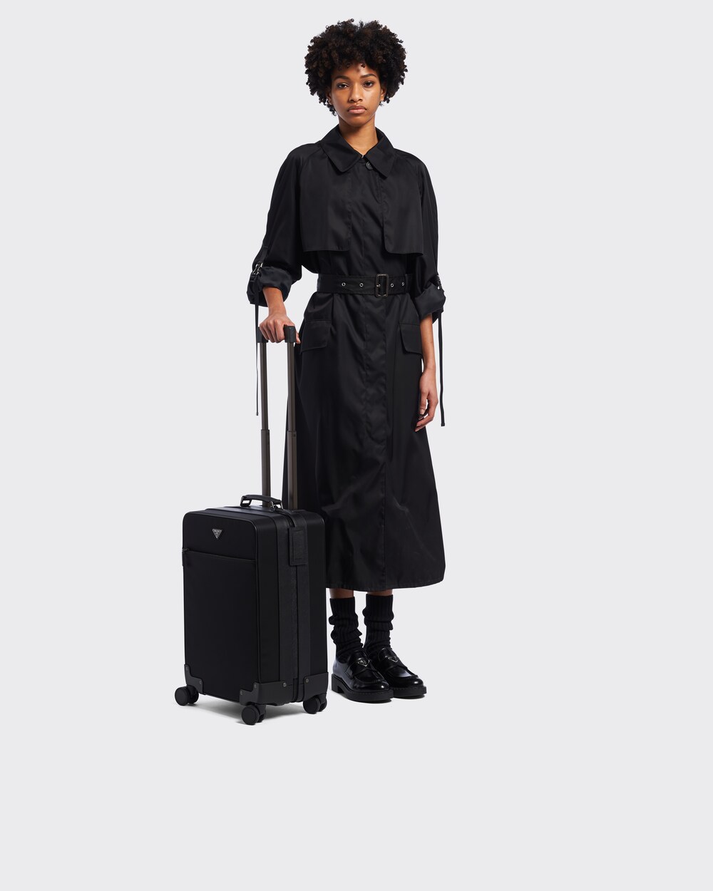 Black Re-Nylon and Saffiano leather 