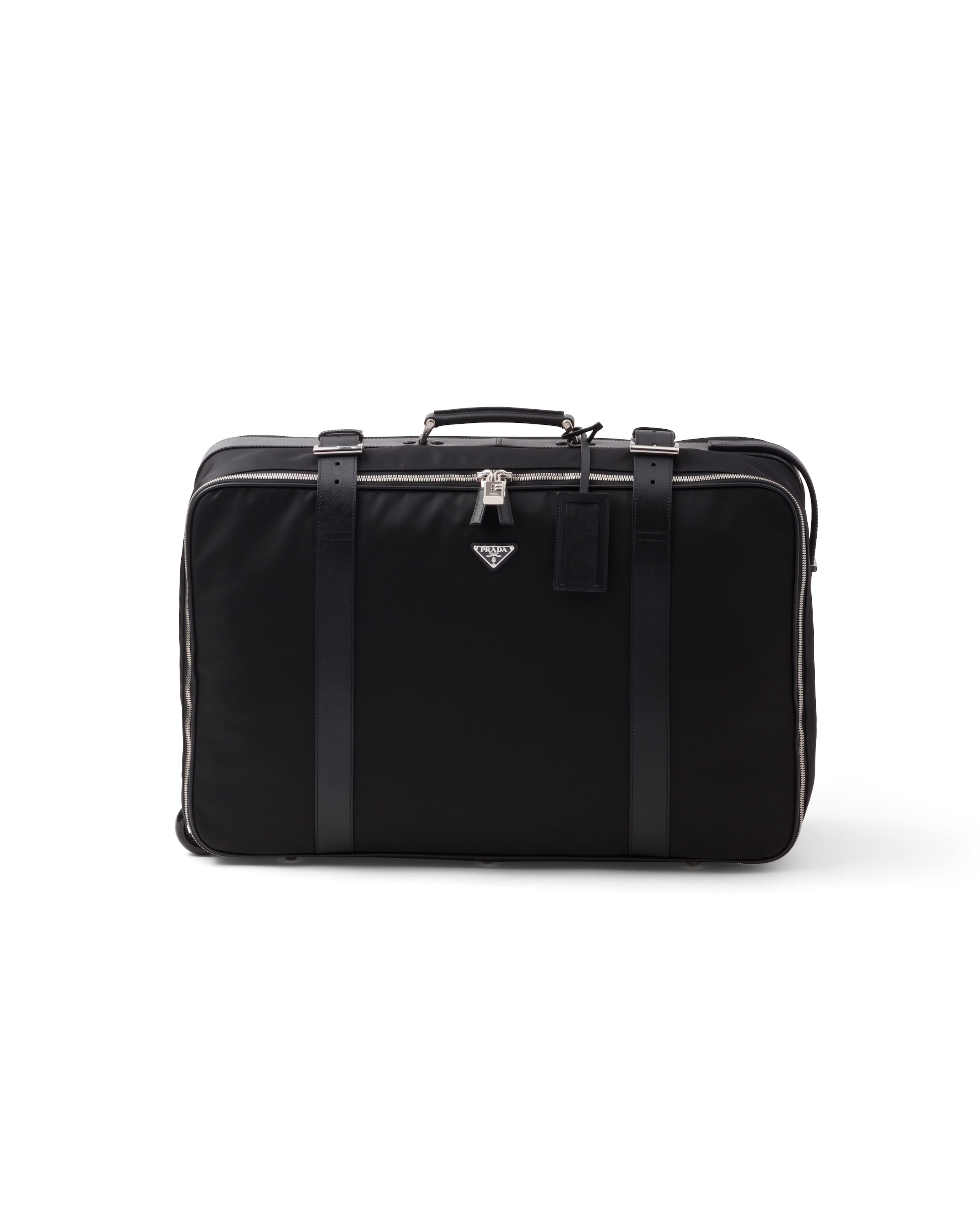 Prada Valise En Re-nylon Et Cuir Saffiano, Unisex, Noir