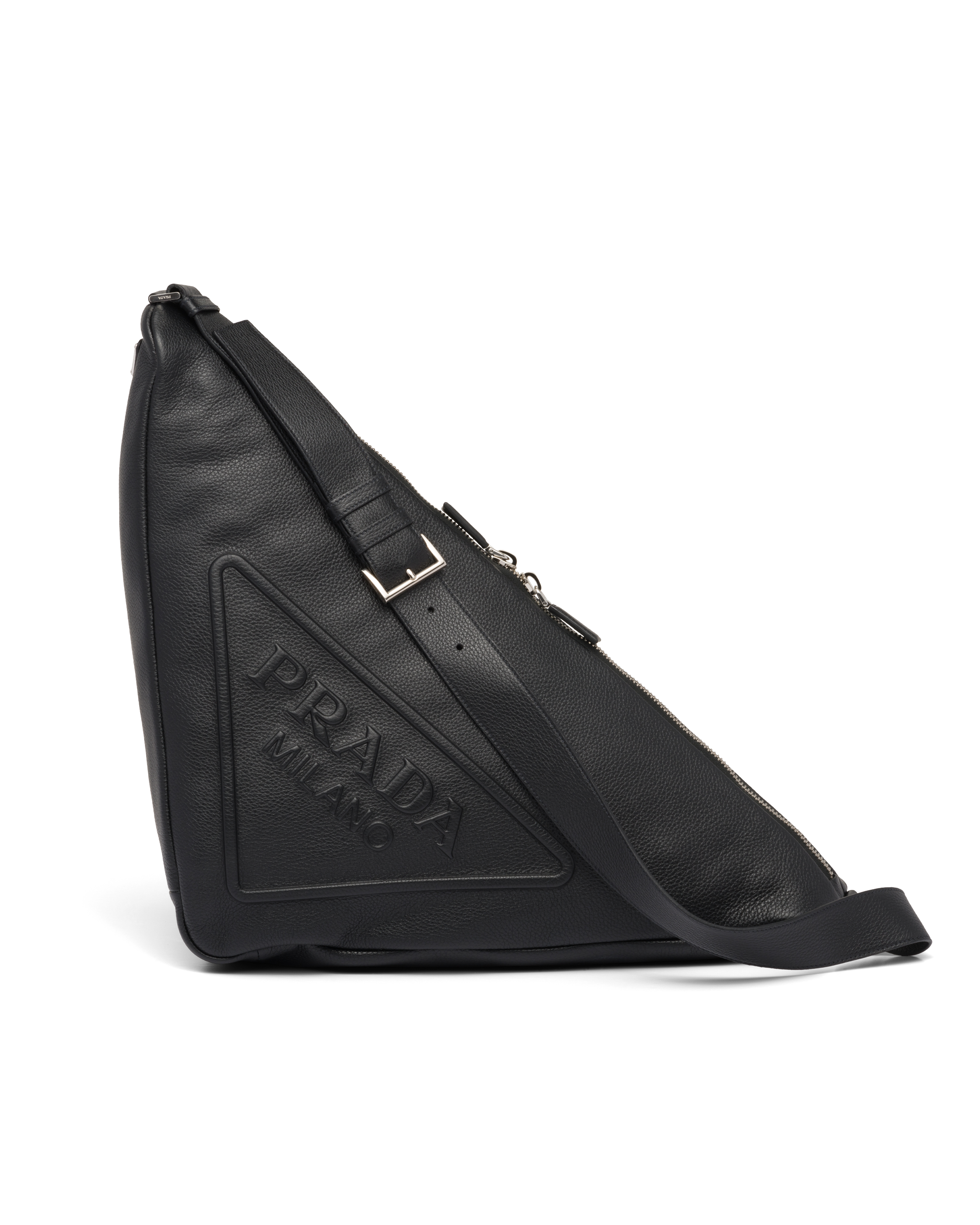 triangle leather backpack
