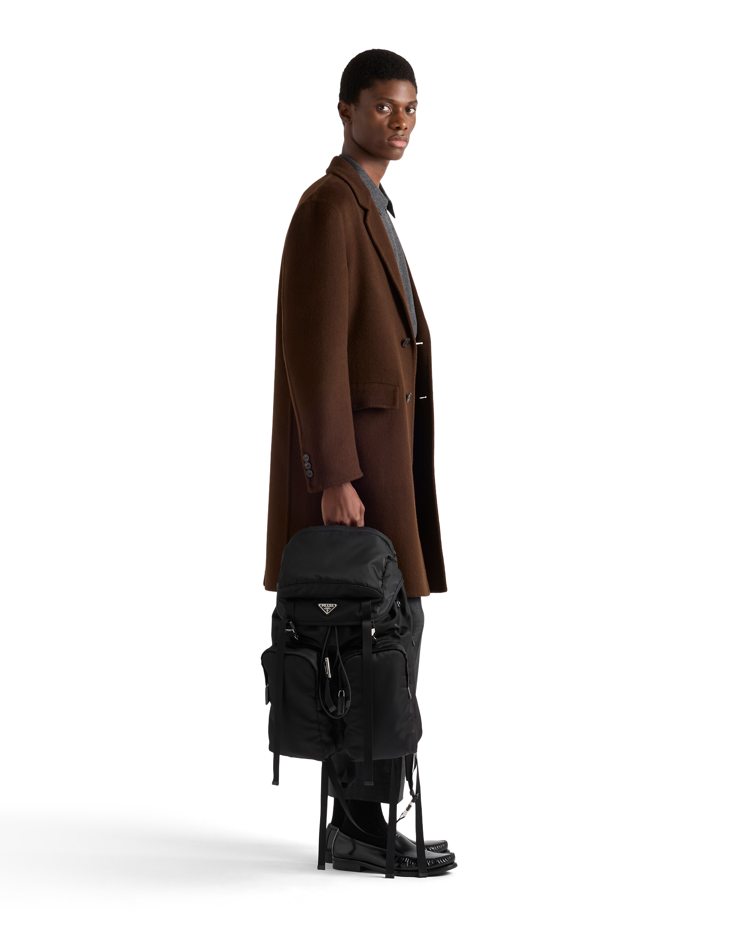 Prada Re-nylon And Saffiano Leather Backpack In Black