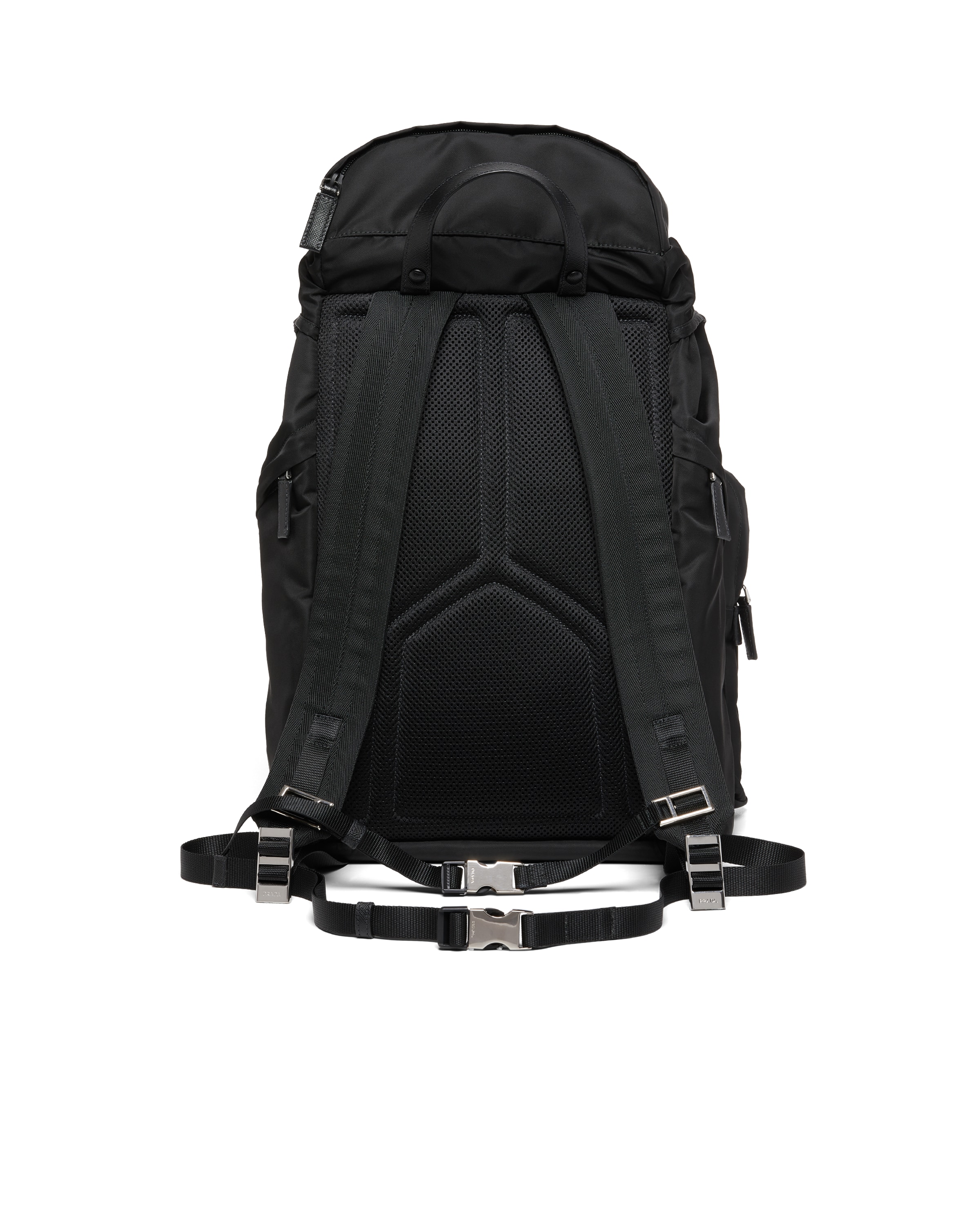 Prada Re-nylon And Saffiano Leather Backpack In Black
