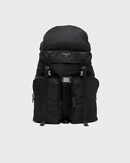 Black Re-Nylon and Saffiano leather backpack | Prada Black Re-Nylon and Saffiano leather backpack | Prada