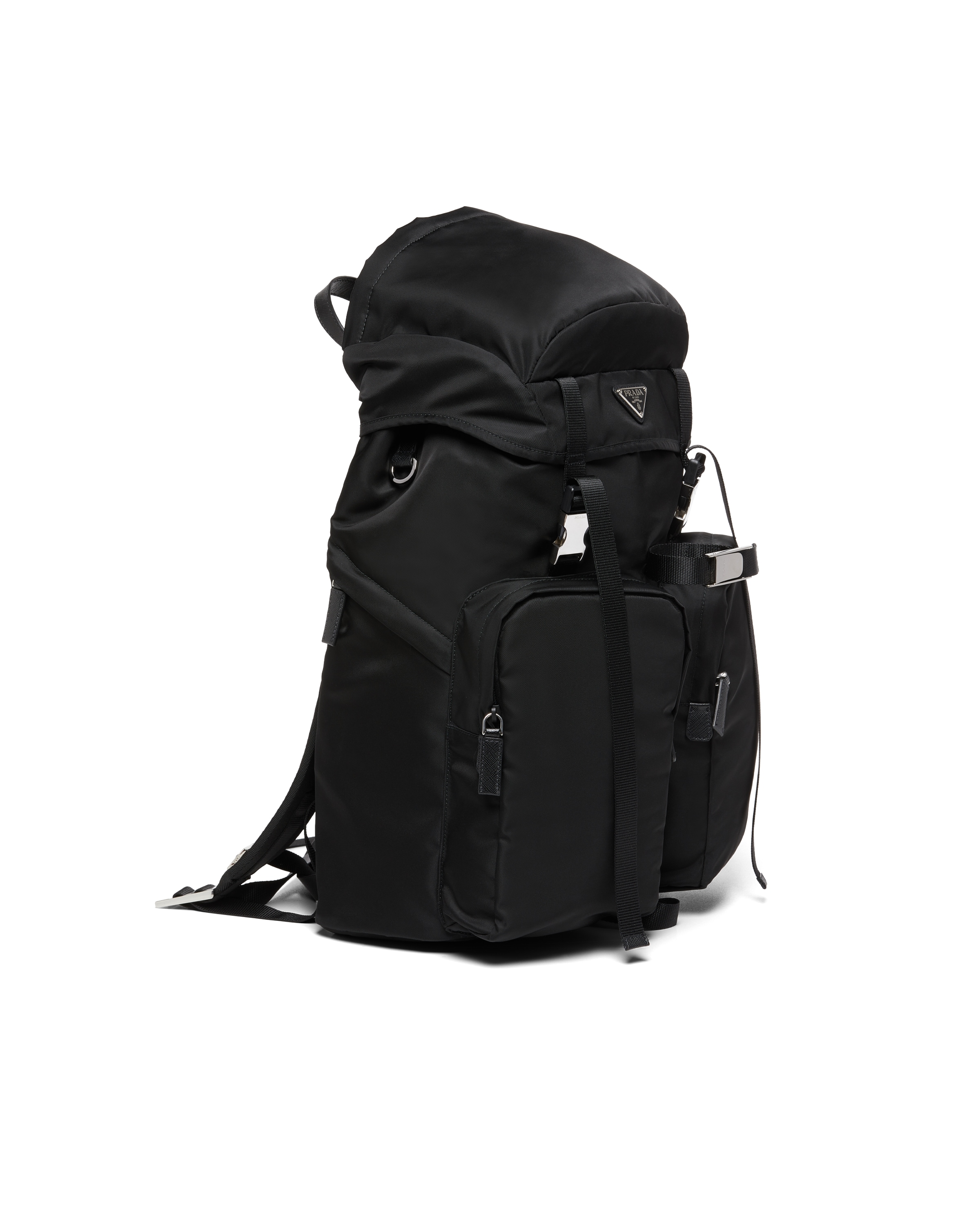 Prada Re-nylon And Saffiano Leather Backpack In Black