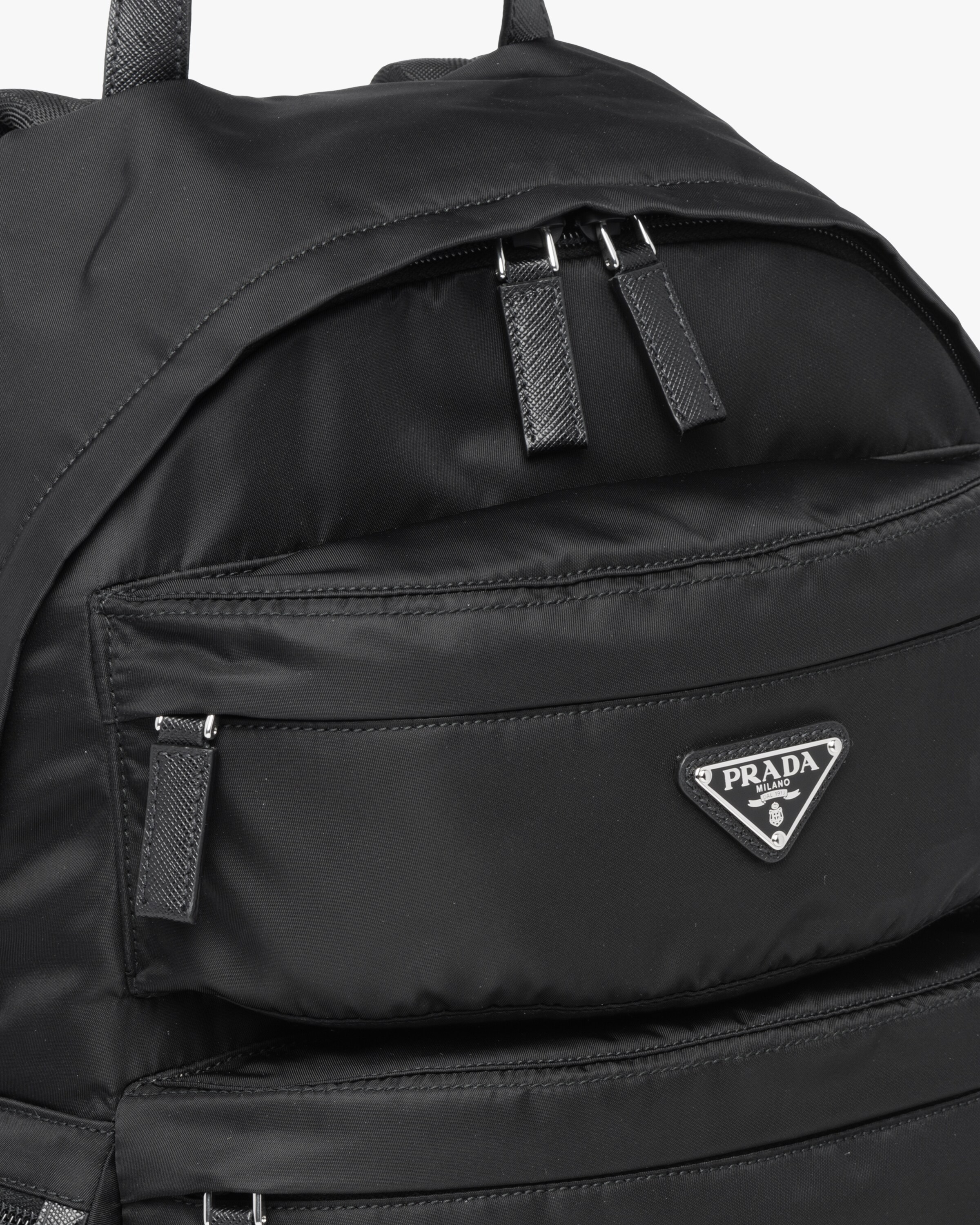 Black Nylon Backpack Prada