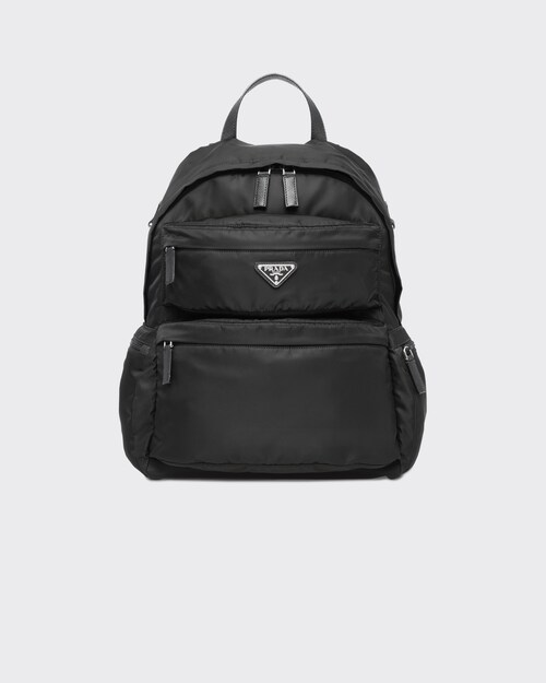 white nylon backpack