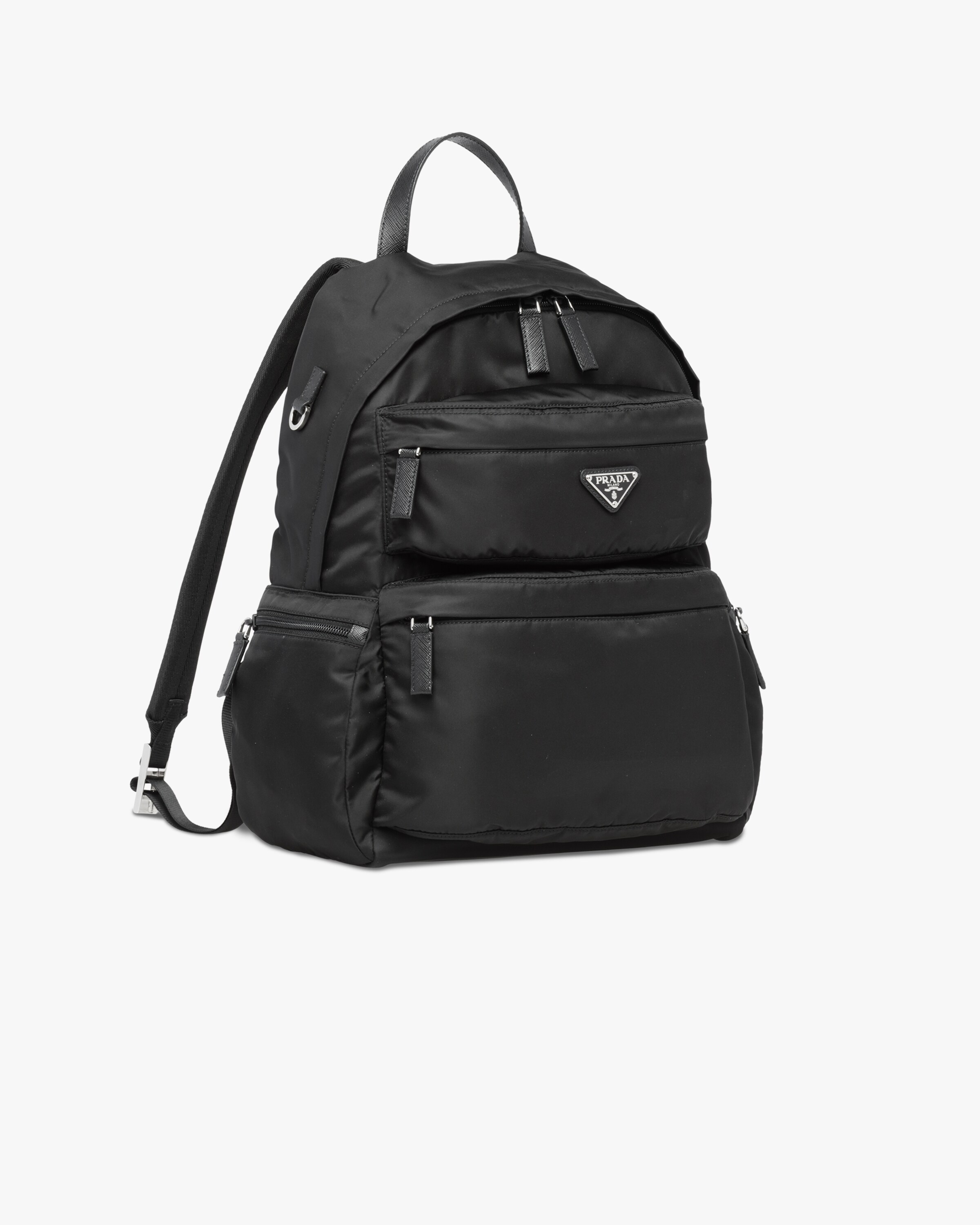 Black Nylon Backpack Prada