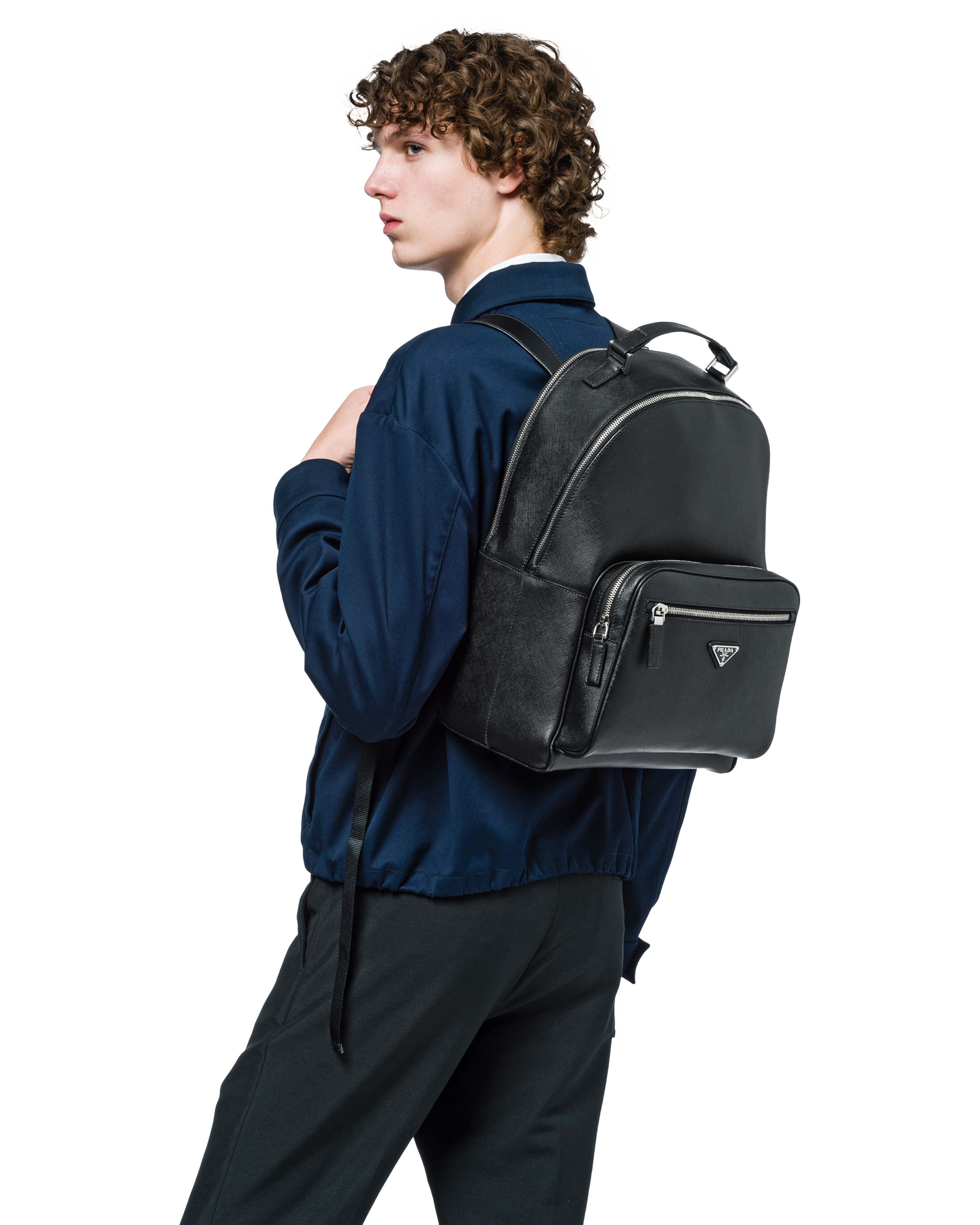 leather prada backpack