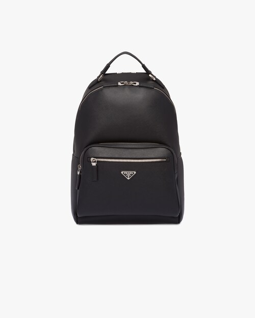 black leather backpack bag