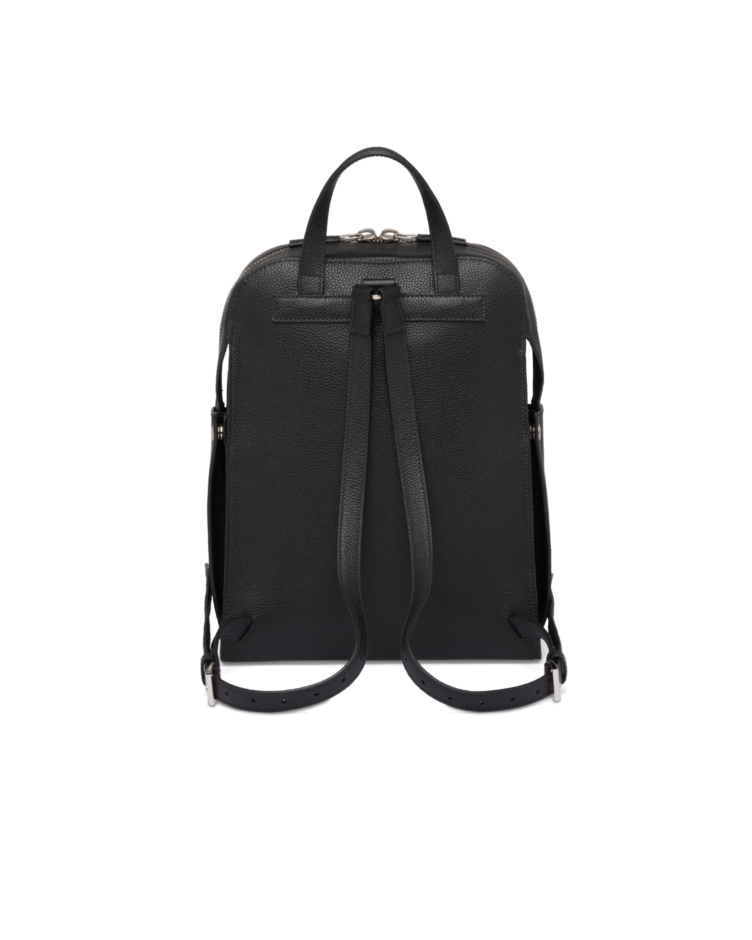 Black Leather Backpack Prada