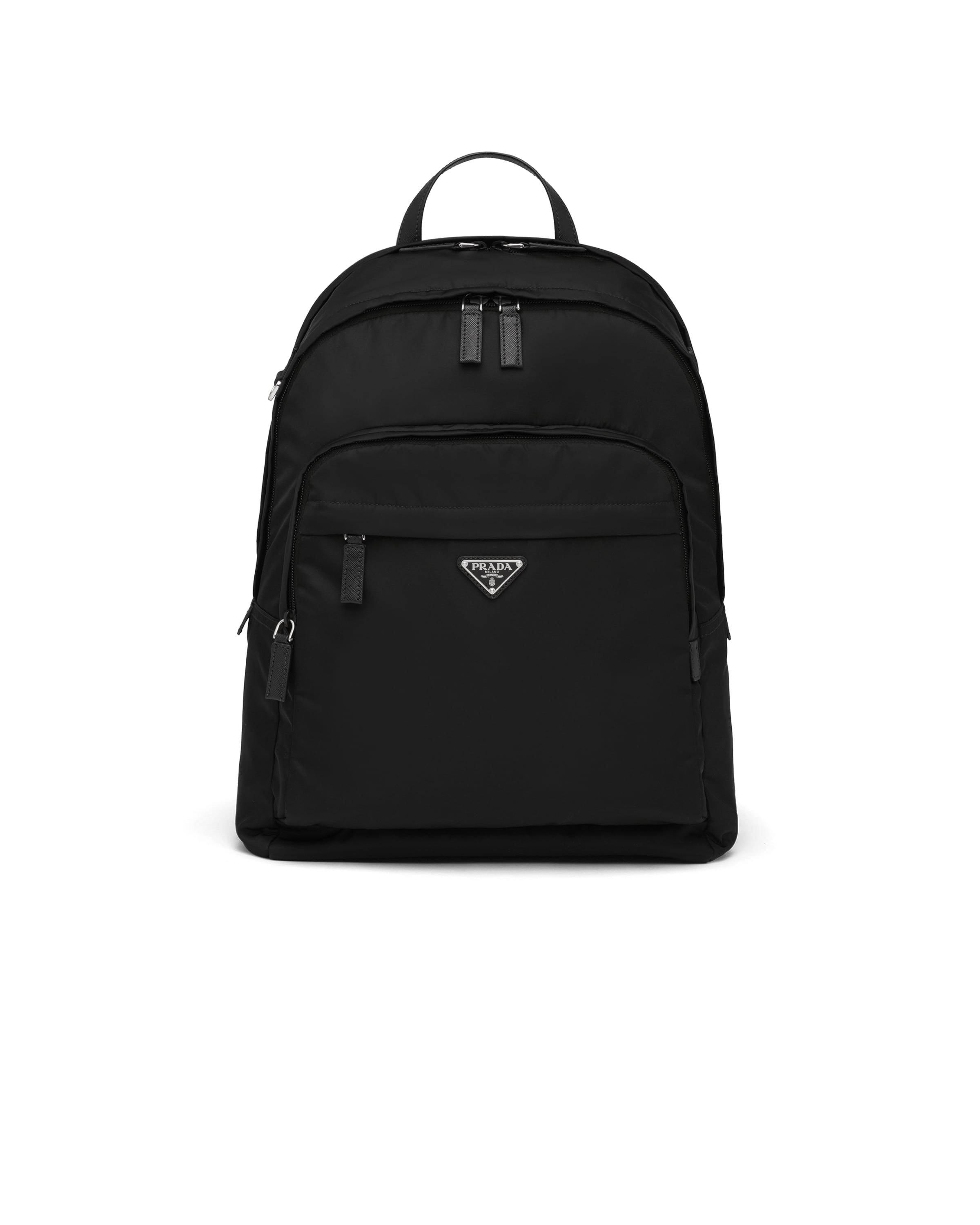 Prada Re-nylon And Saffiano Leather Backpack, Man, Black