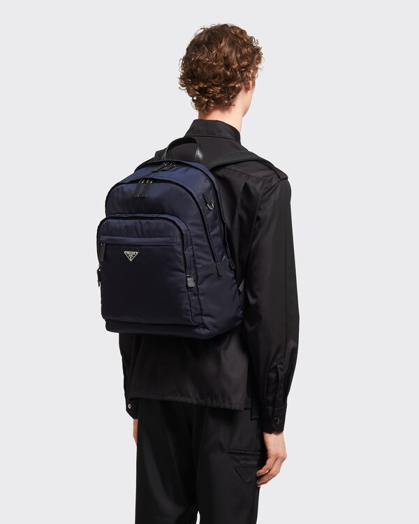 Nylon and Saffiano Leather Backpack Nylon and Saffiano Leather Backpack