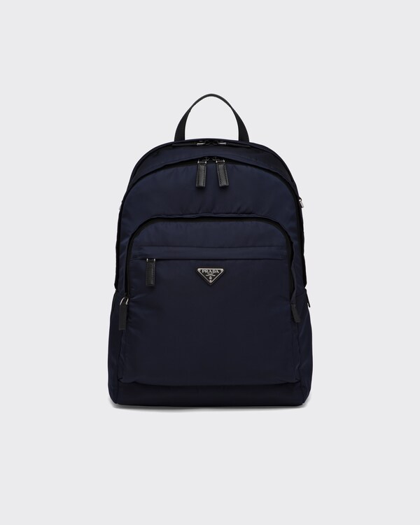 Nylon and Saffiano Leather Backpack Nylon and Saffiano Leather Backpack