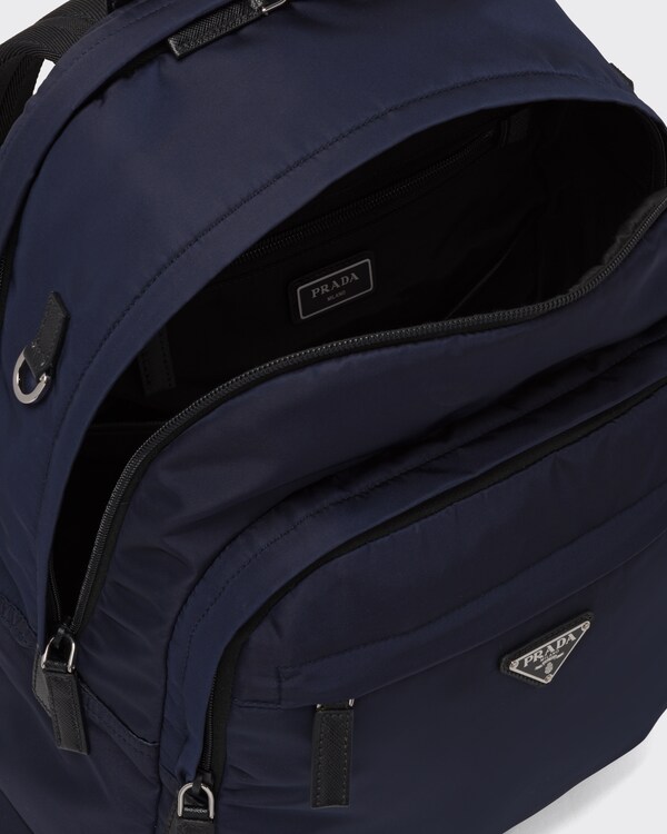 Nylon and Saffiano Leather Backpack Nylon and Saffiano Leather Backpack