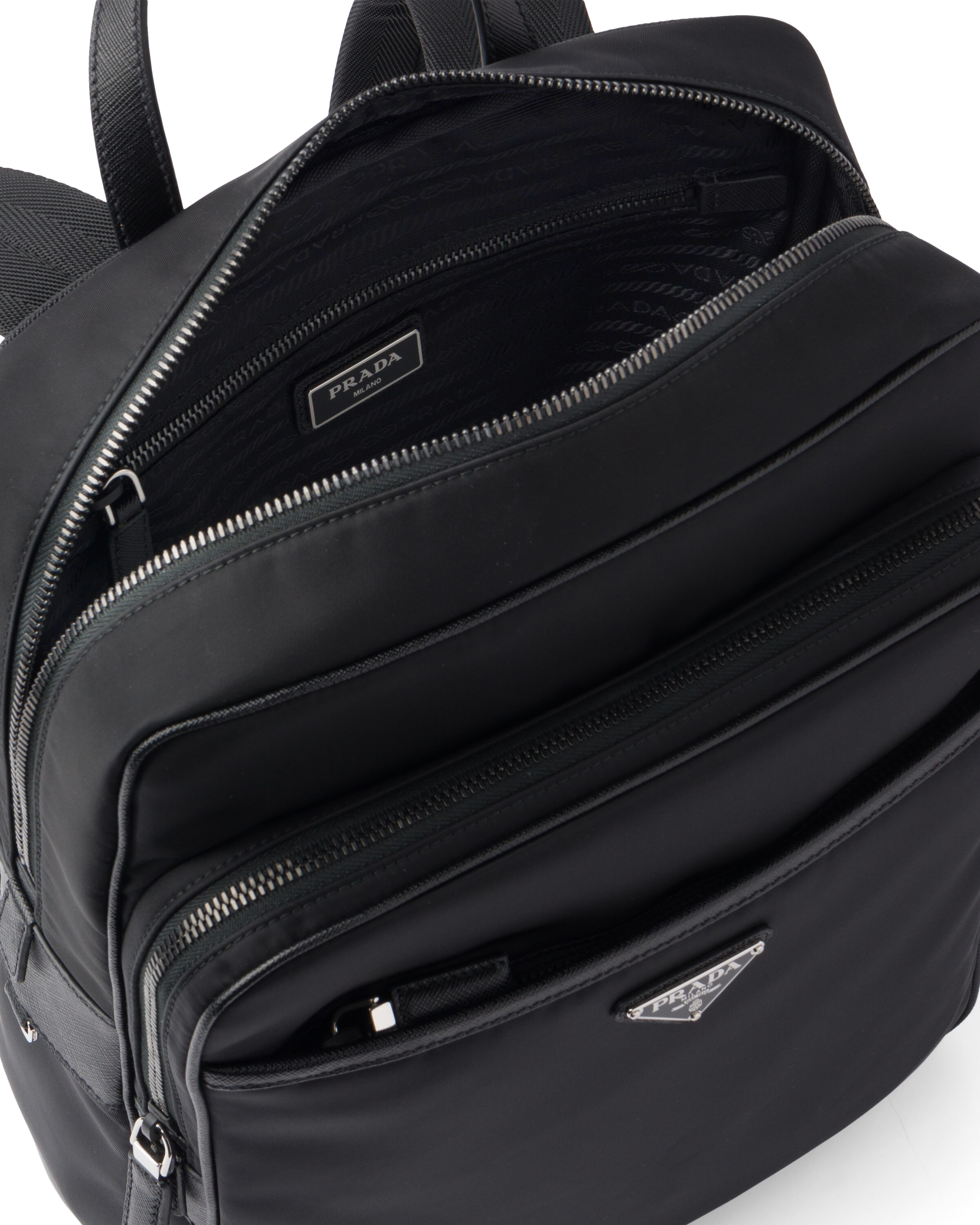 Black Nylon Backpack Prada