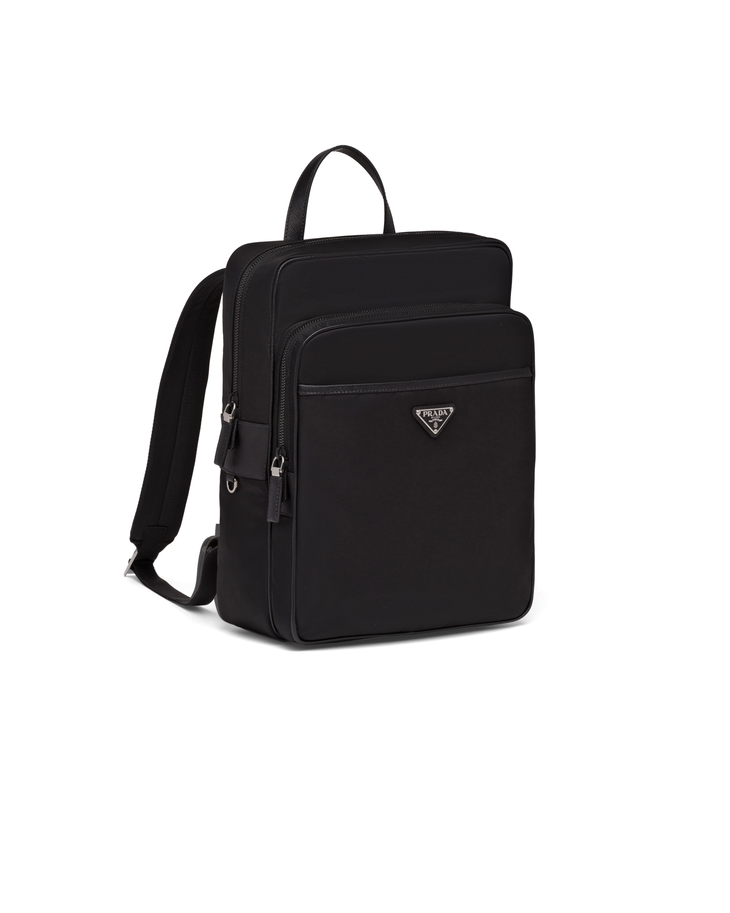 Black Nylon Backpack Prada