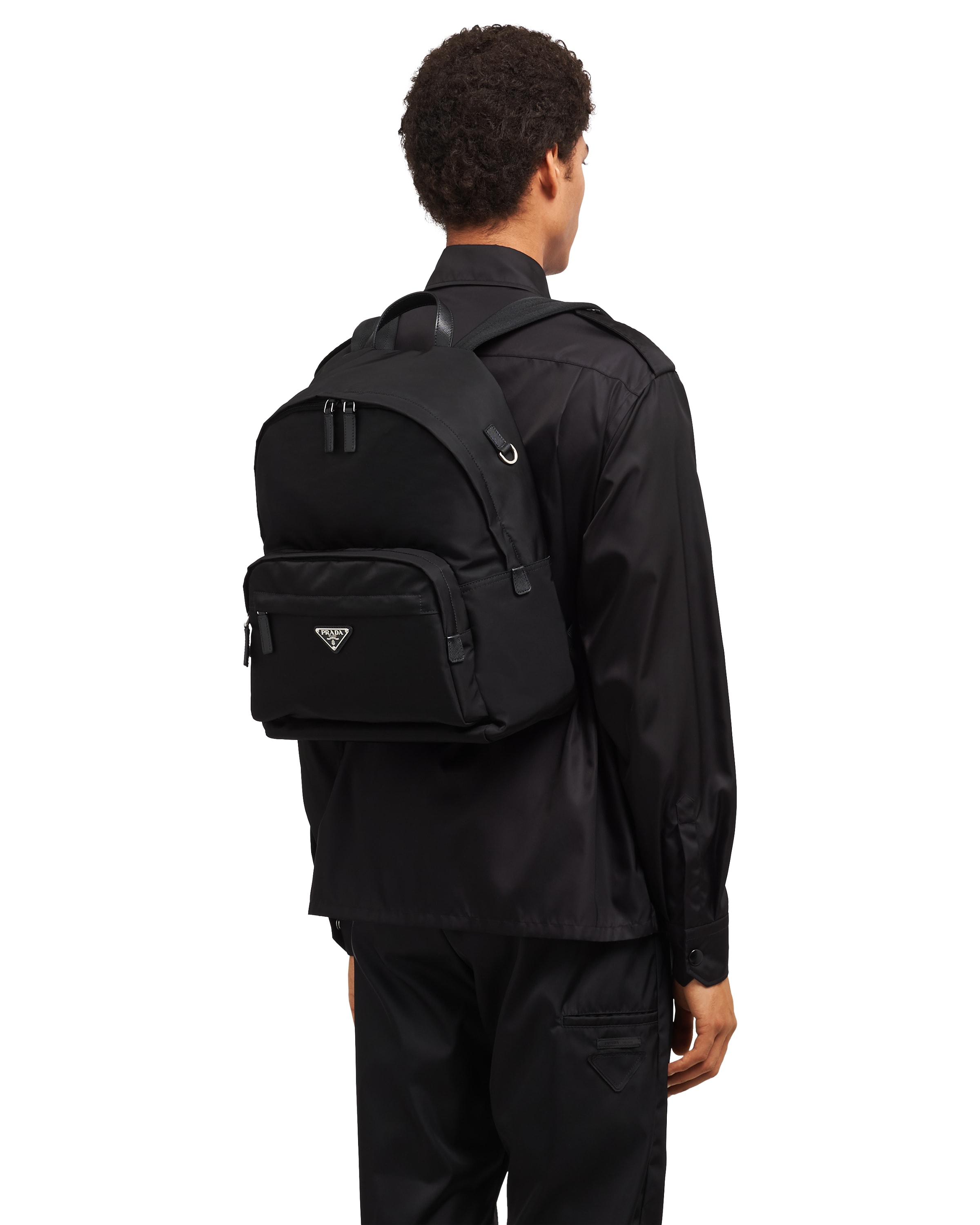 Black Nylon Backpack Prada
