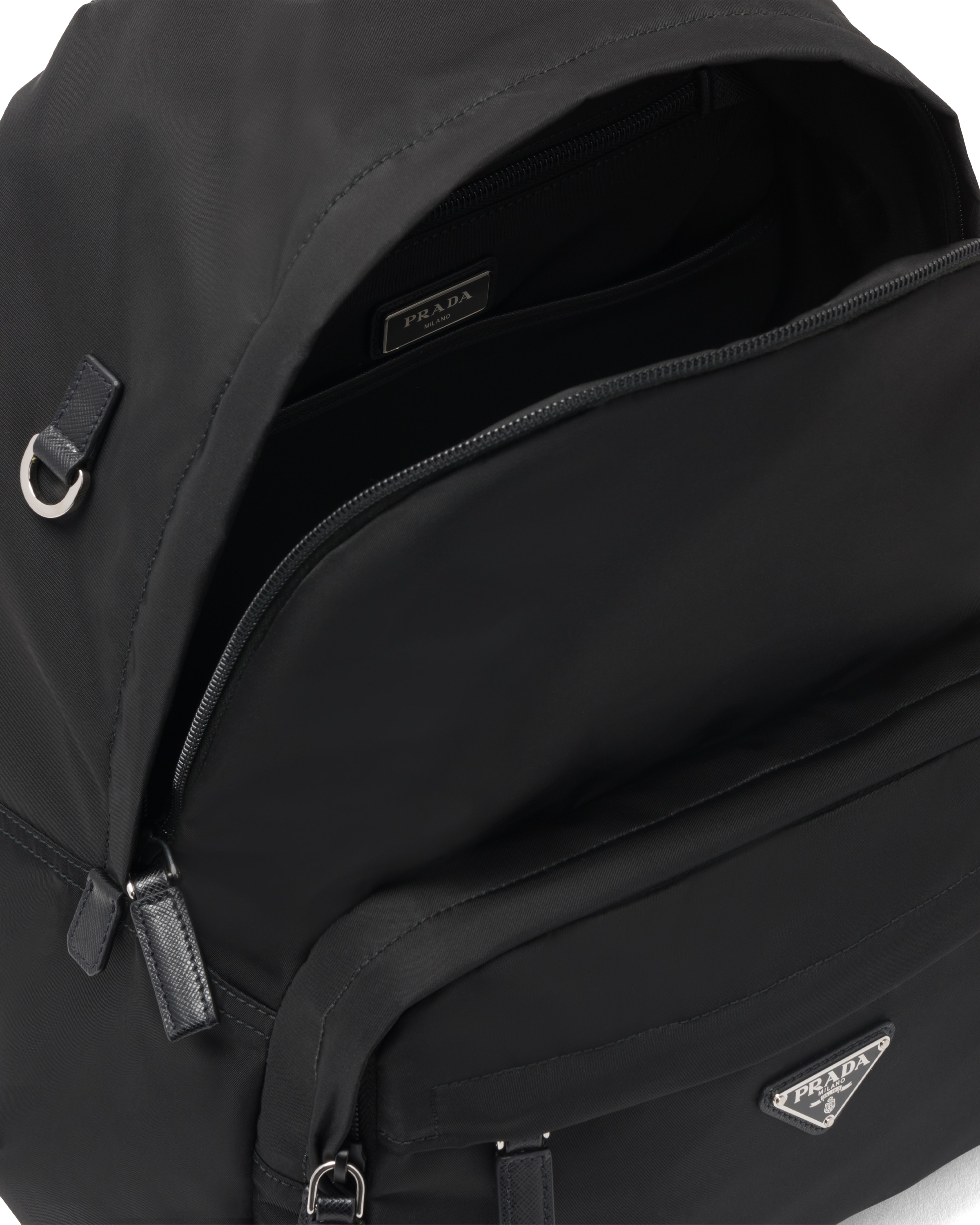 Black Nylon Backpack Prada
