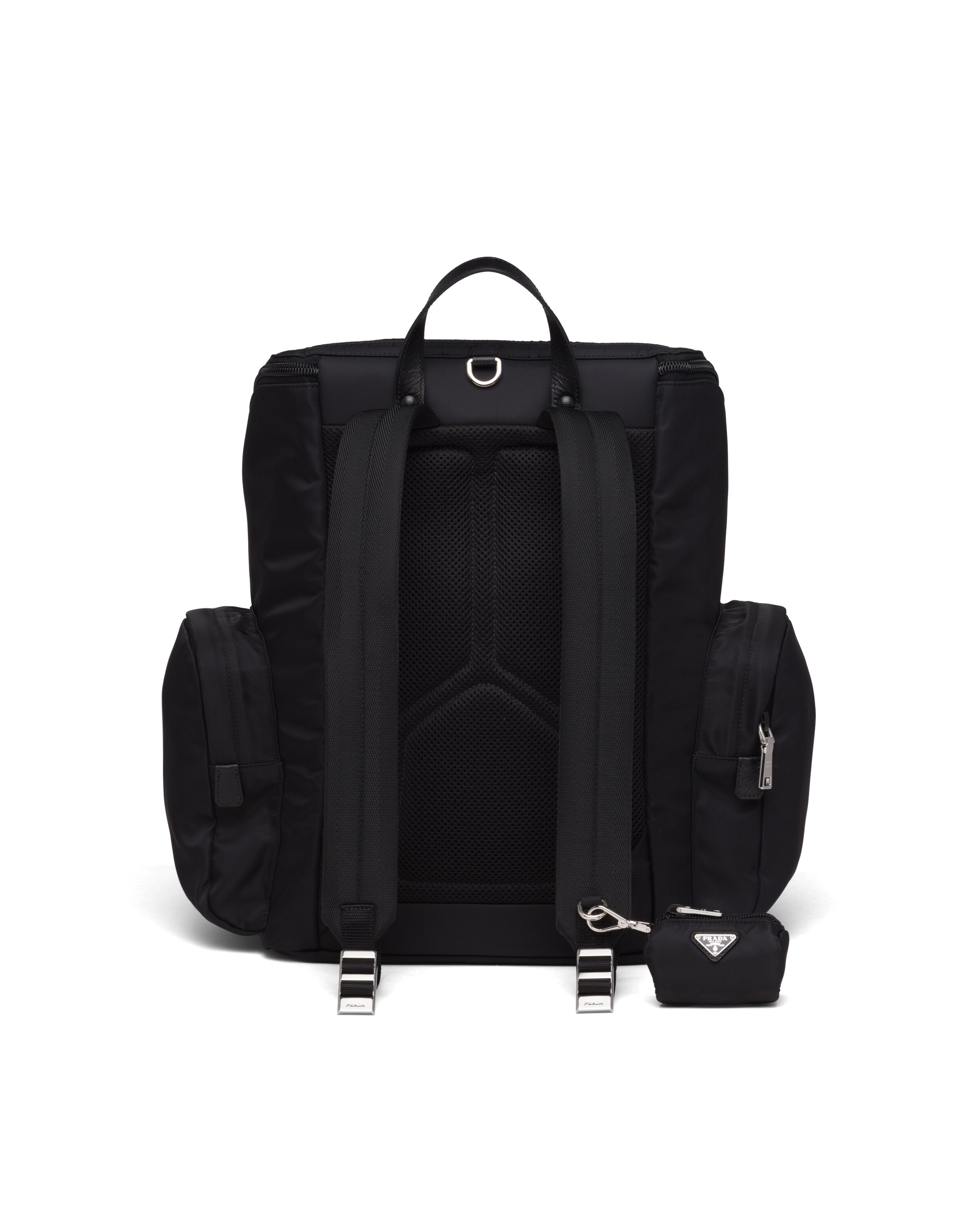 Black ReNylon and Saffiano leather pet bag Prada