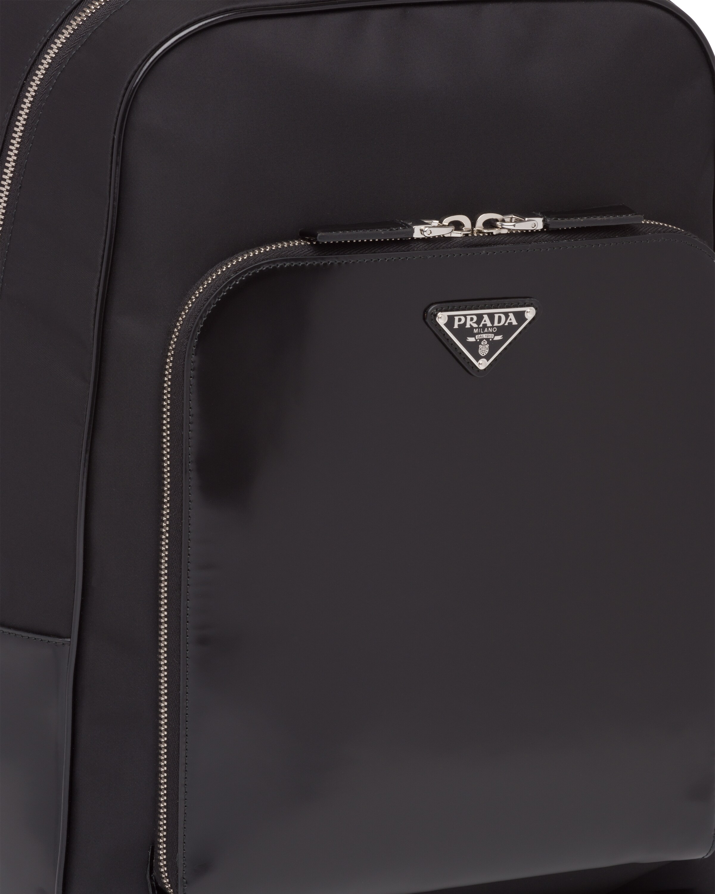ReNylon and leather backpack Prada