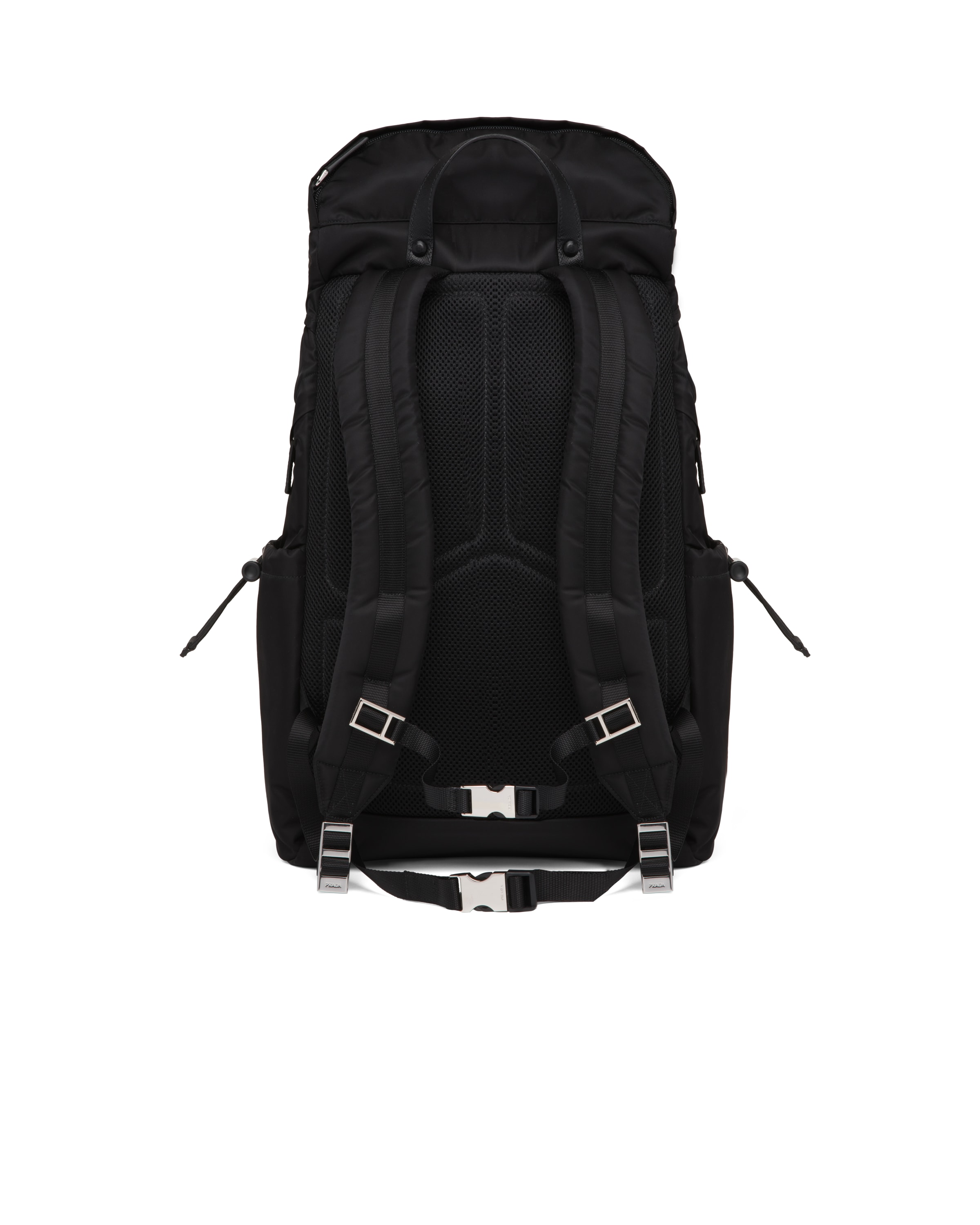 Prada Re-nylon And Saffiano Leather Backpack In Black