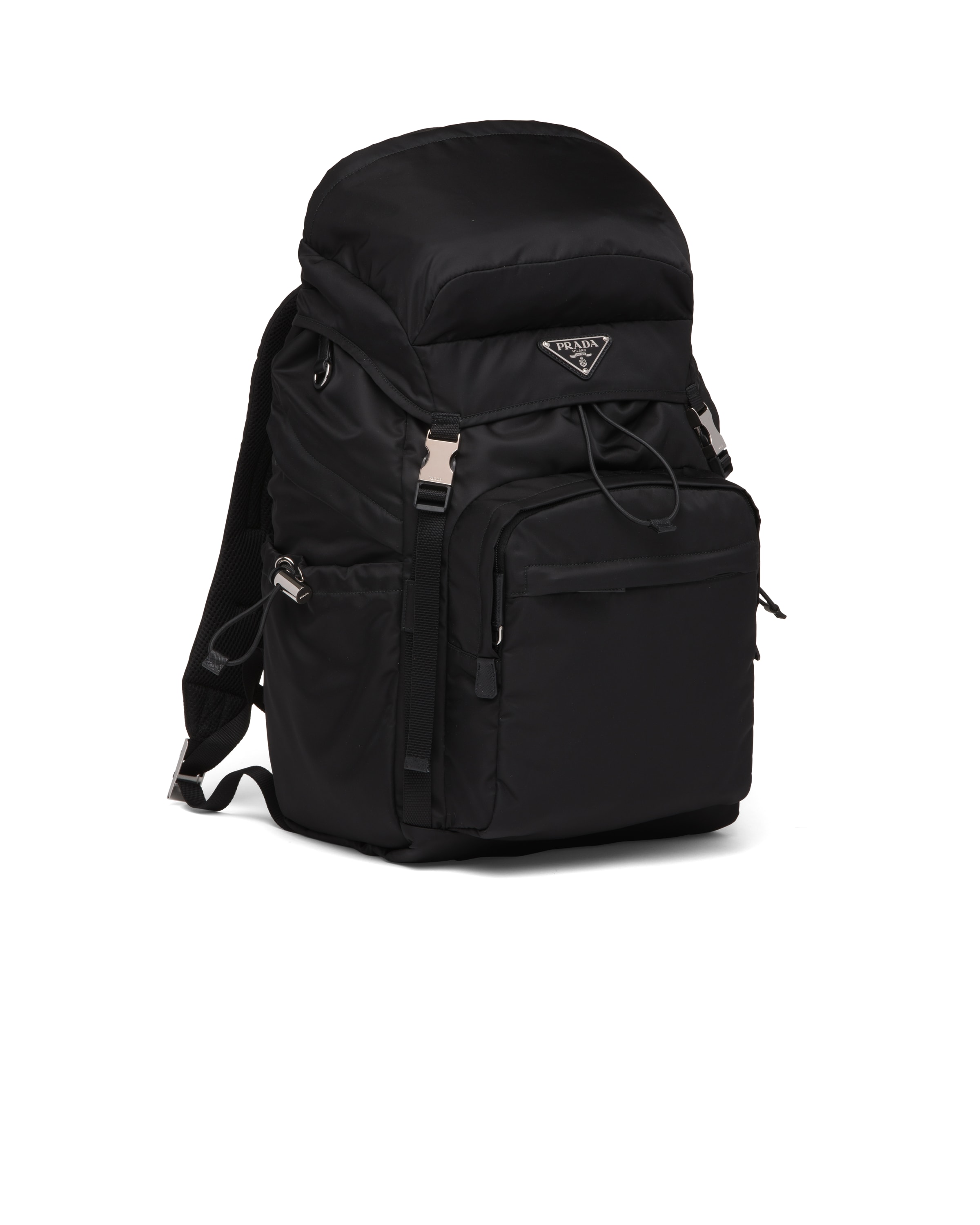 Prada Re-nylon And Saffiano Leather Backpack In Black
