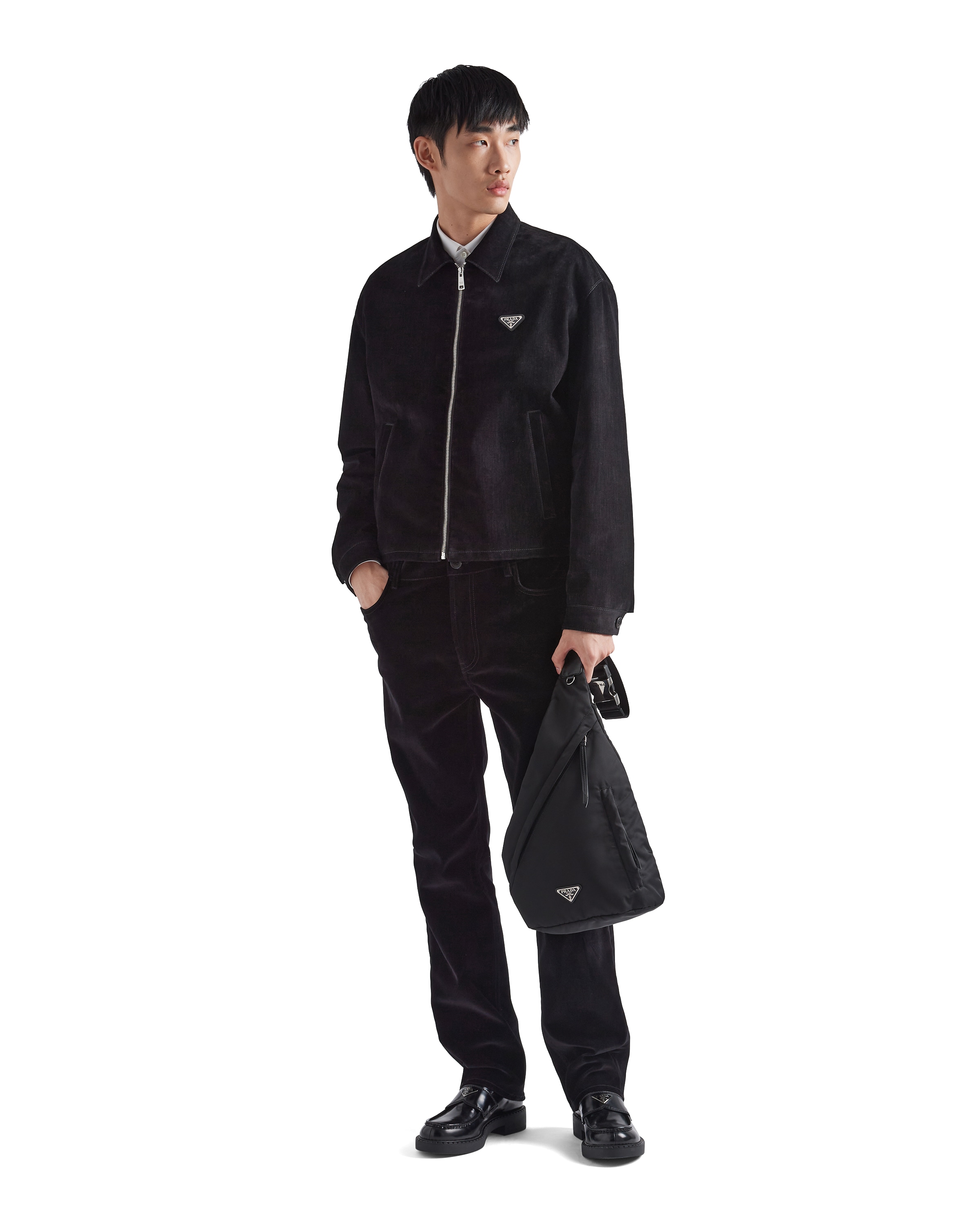 Prada Re-nylon And Leather Backpack In Black