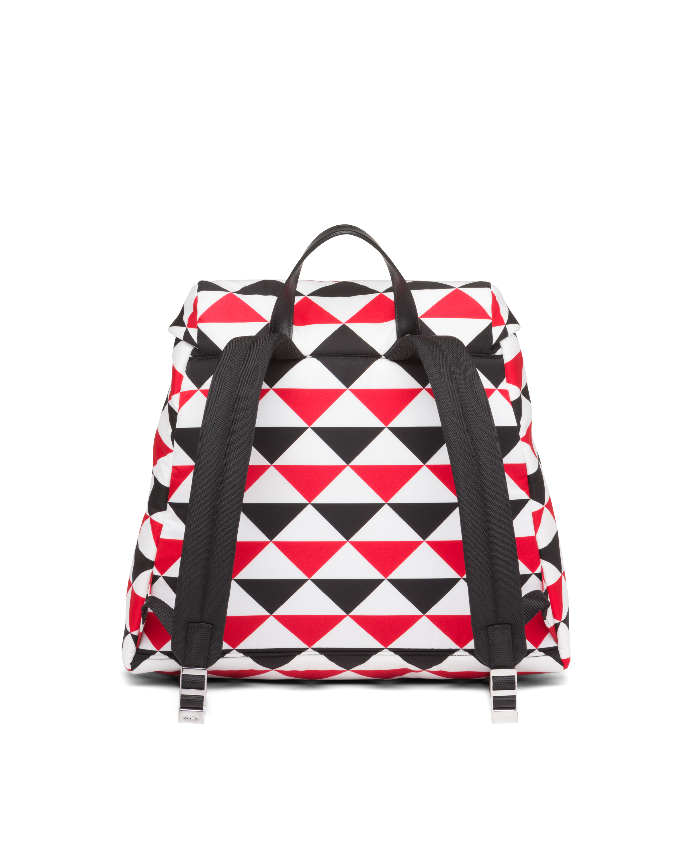 prada signaux printed nylon backpack