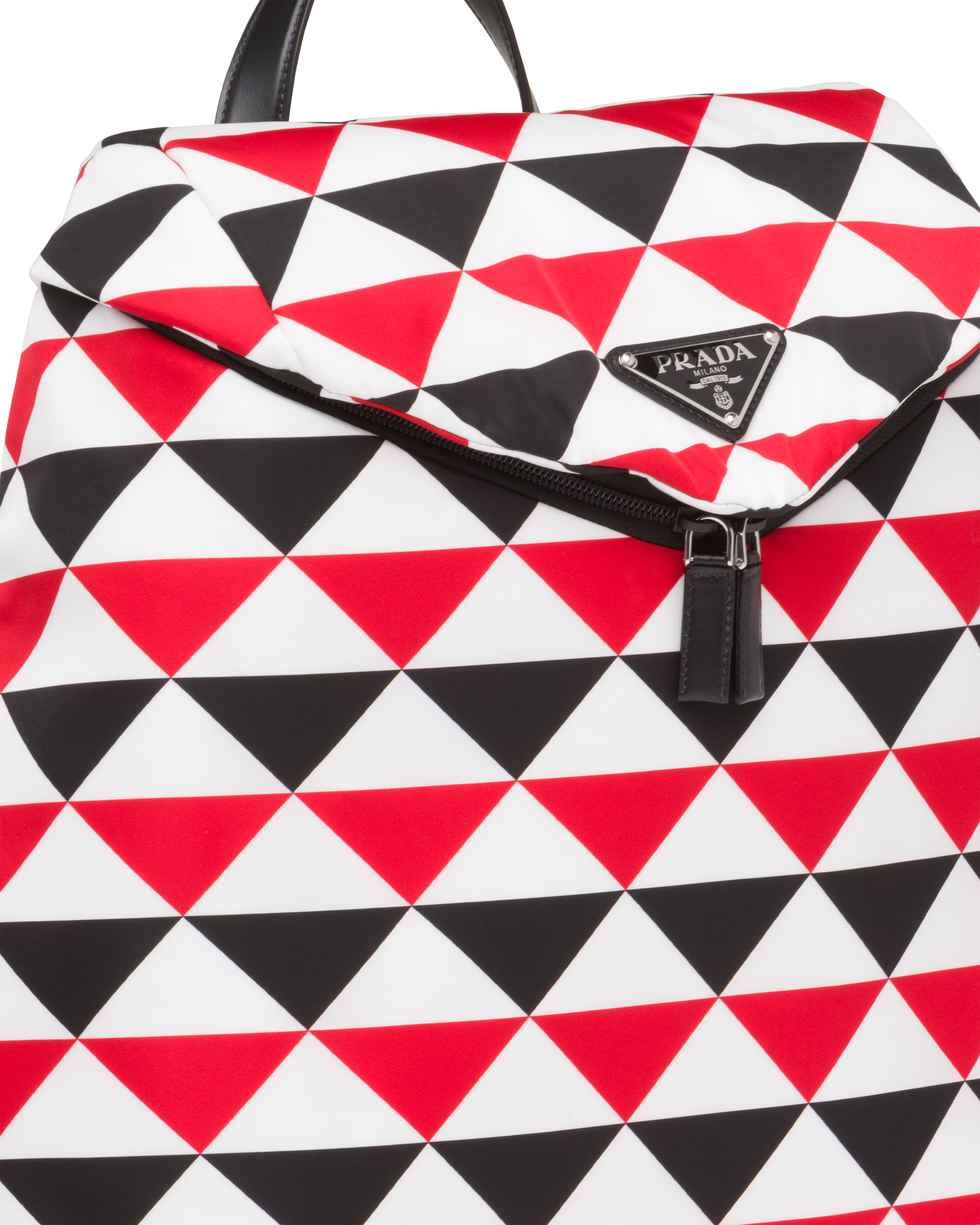 prada signaux printed nylon backpack