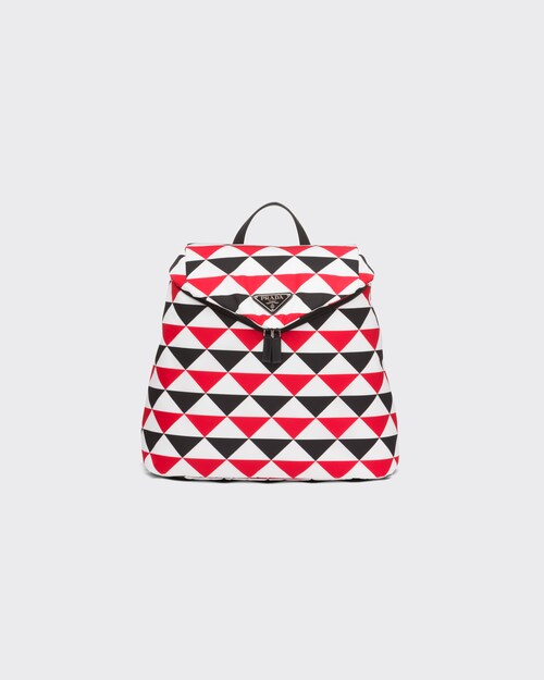 prada signaux printed nylon backpack