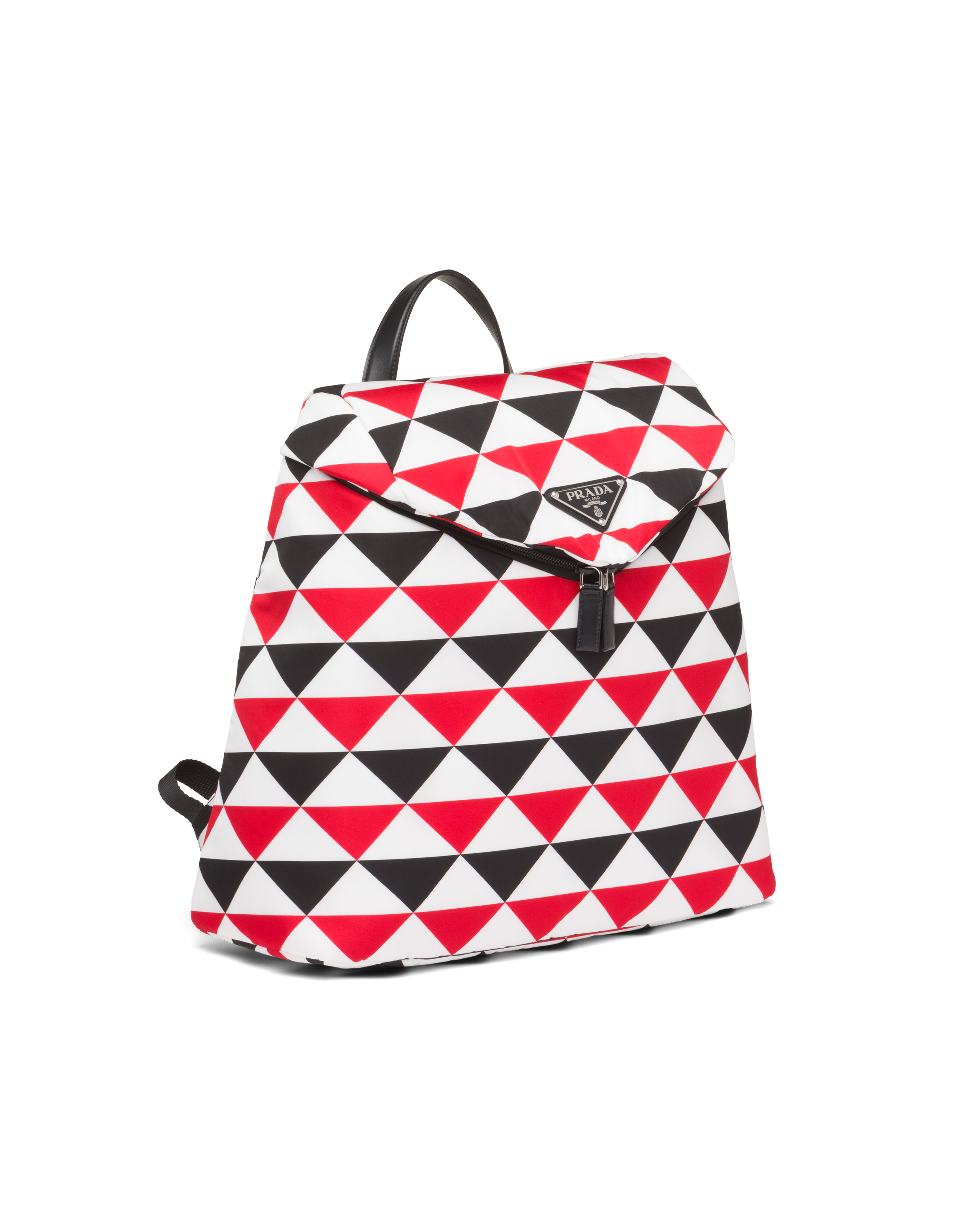 prada signaux printed nylon backpack