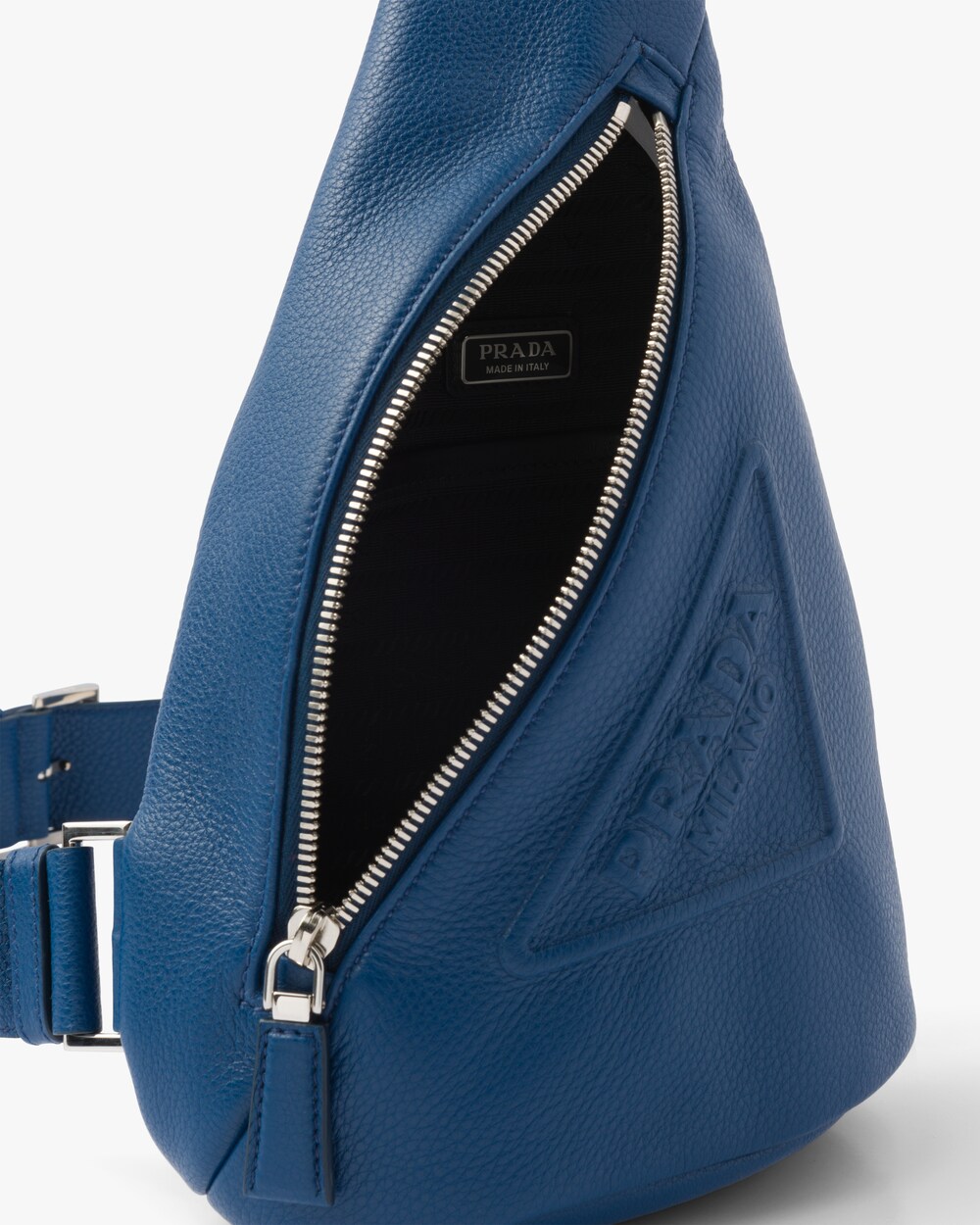 prada blue leather bag