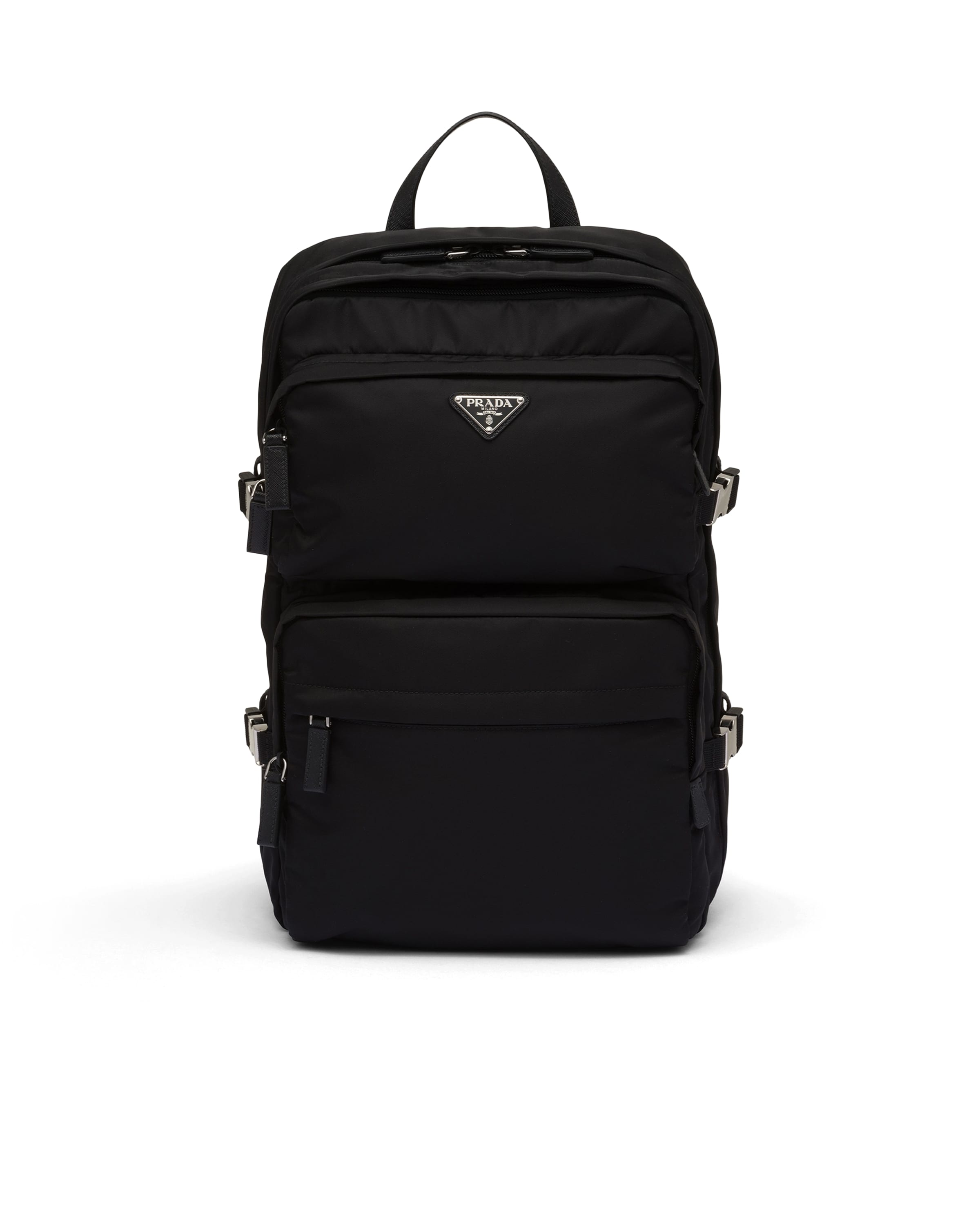 Prada Re-nylon And Saffiano Leather Backpack, Man, Black