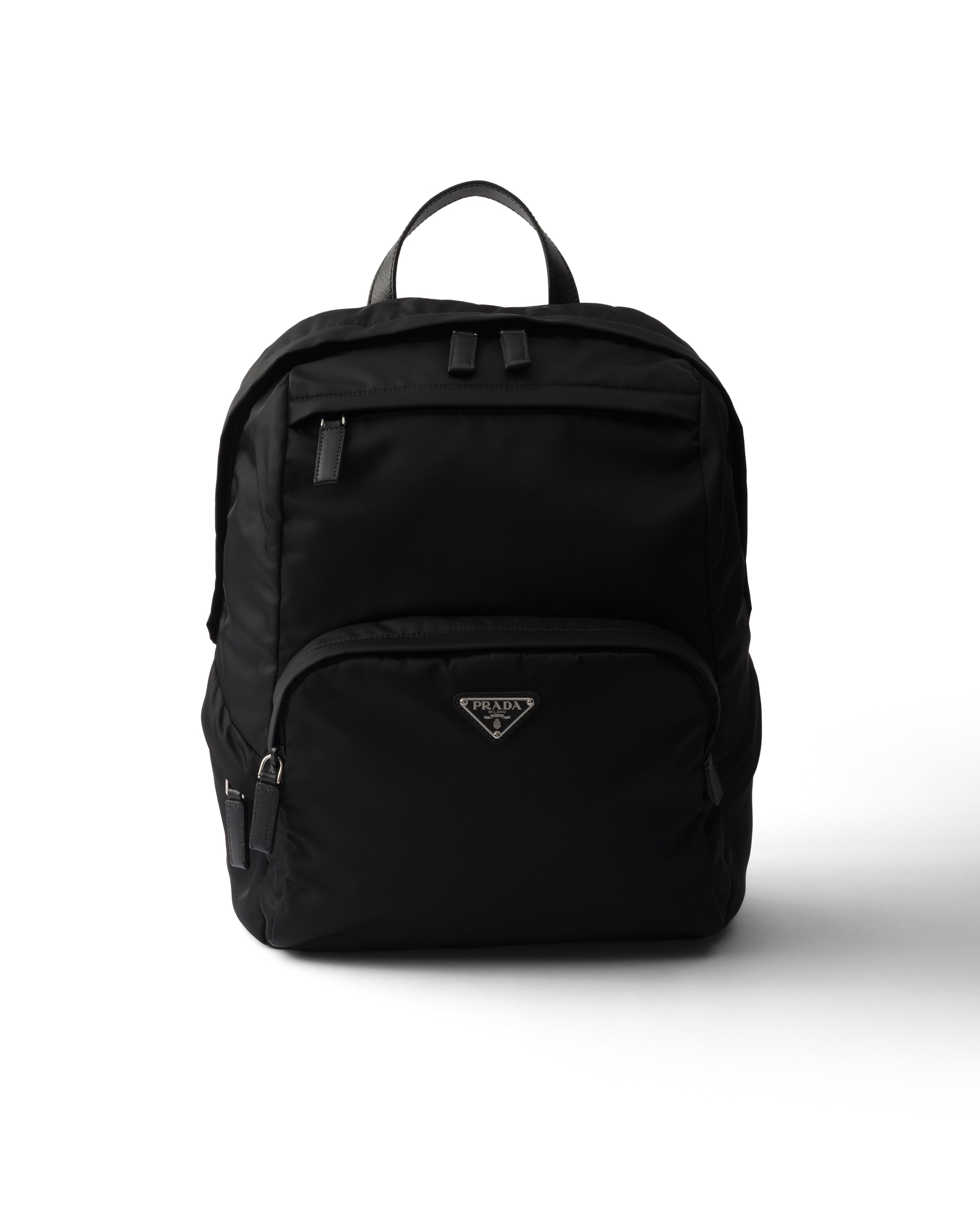 Prada Nylon Backpack With Adjustable Shoulder Straps In Black