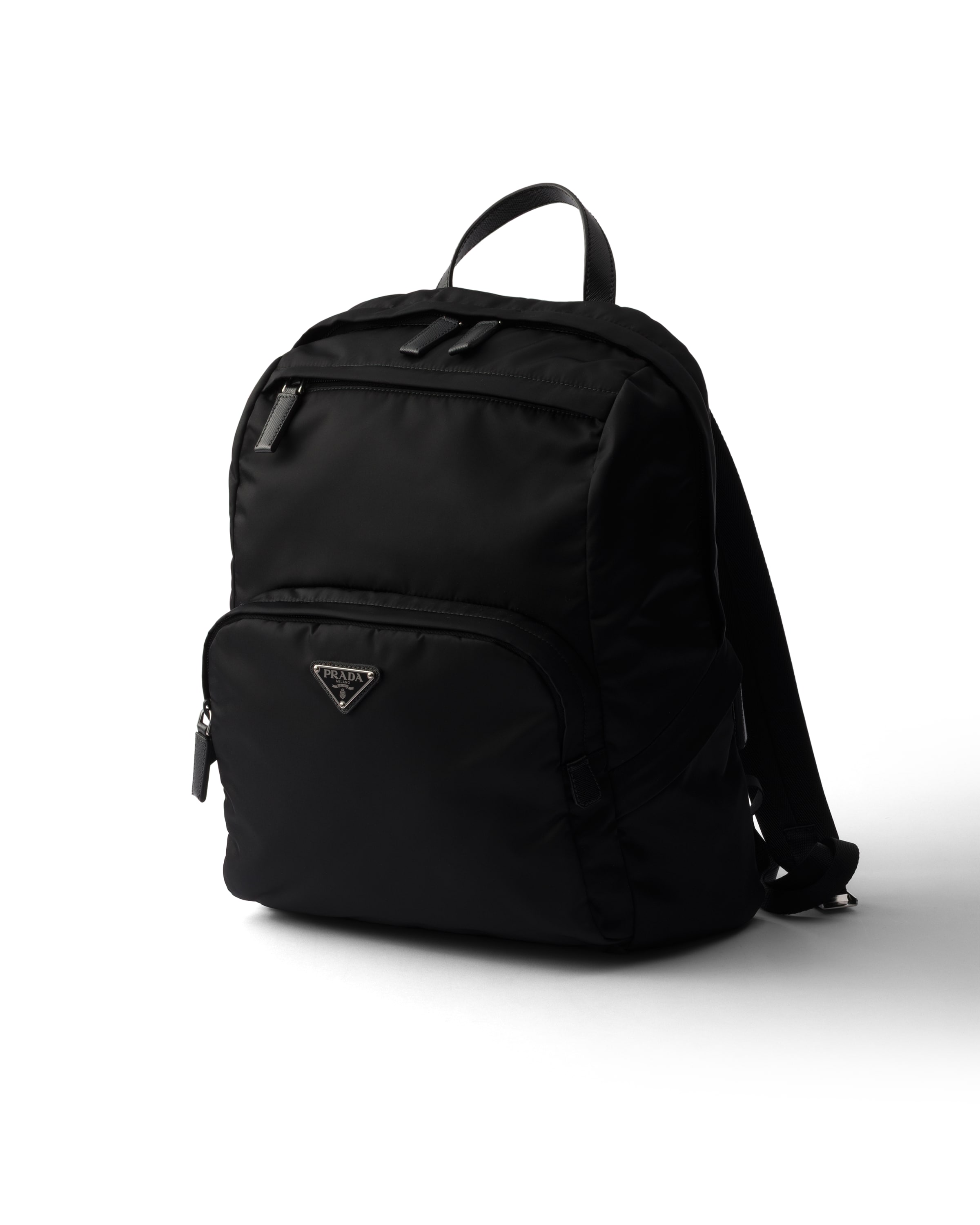Prada Nylon Backpack With Adjustable Shoulder Straps In Black