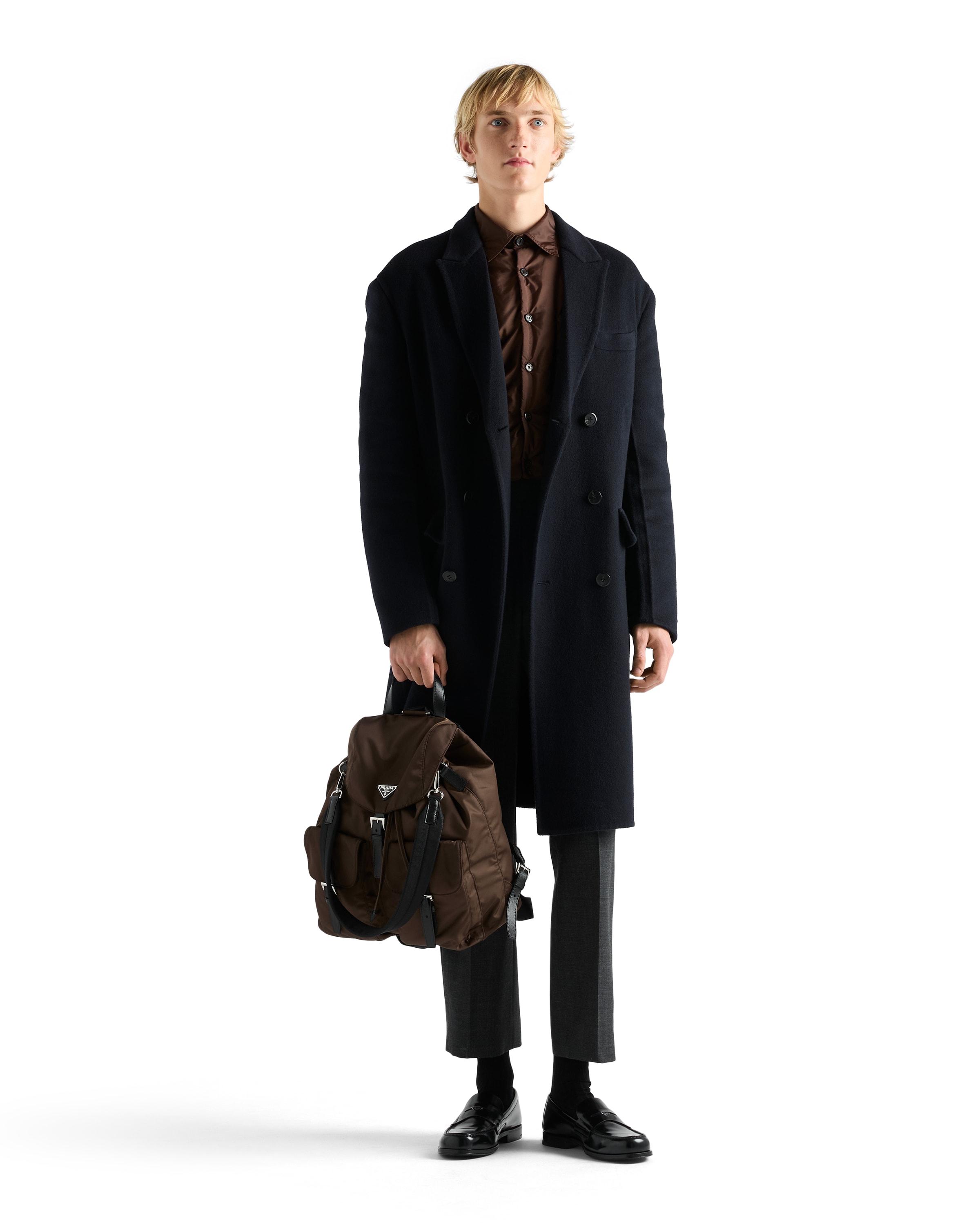 Prada Front-pockets Backpack In Brown